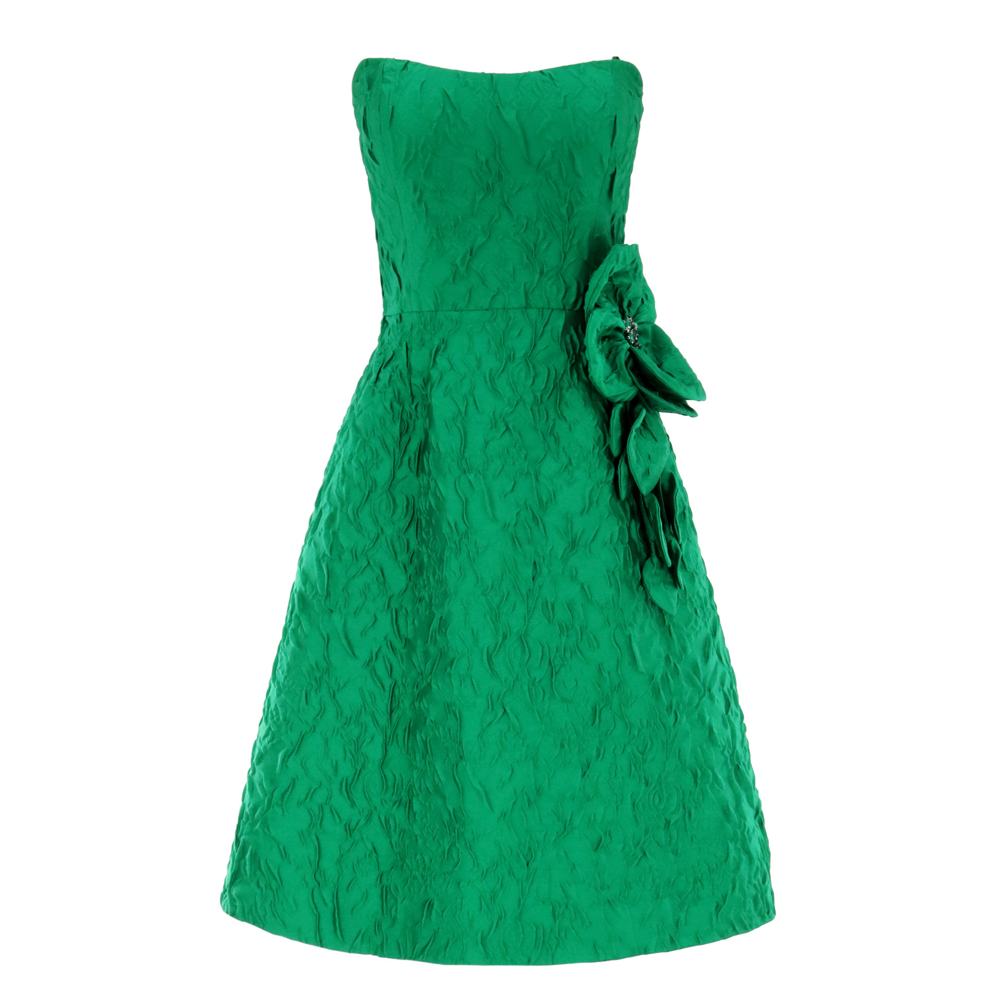Strapless Floral Applique Dress