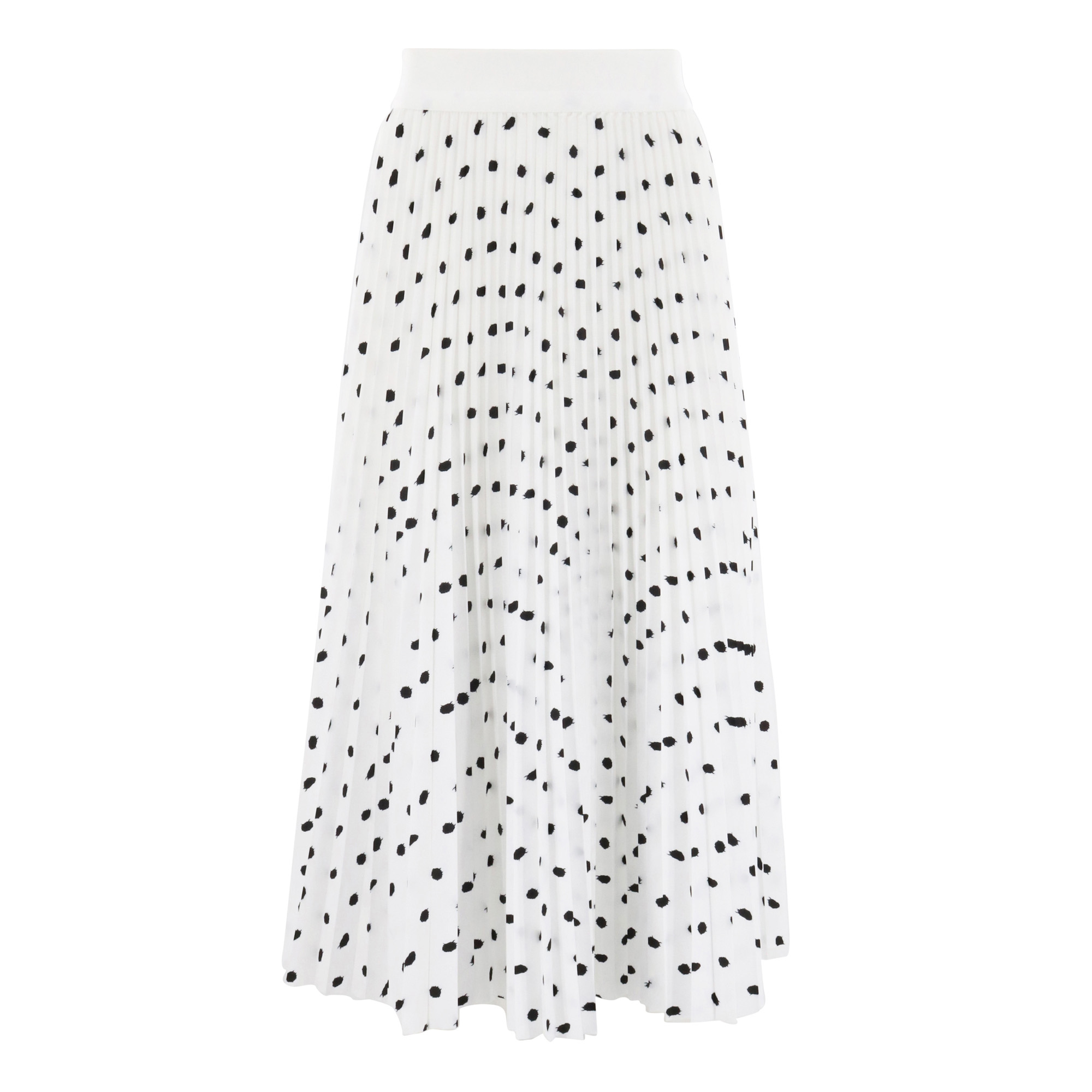 Scribble Dot Print Pull On Pleated Skirt