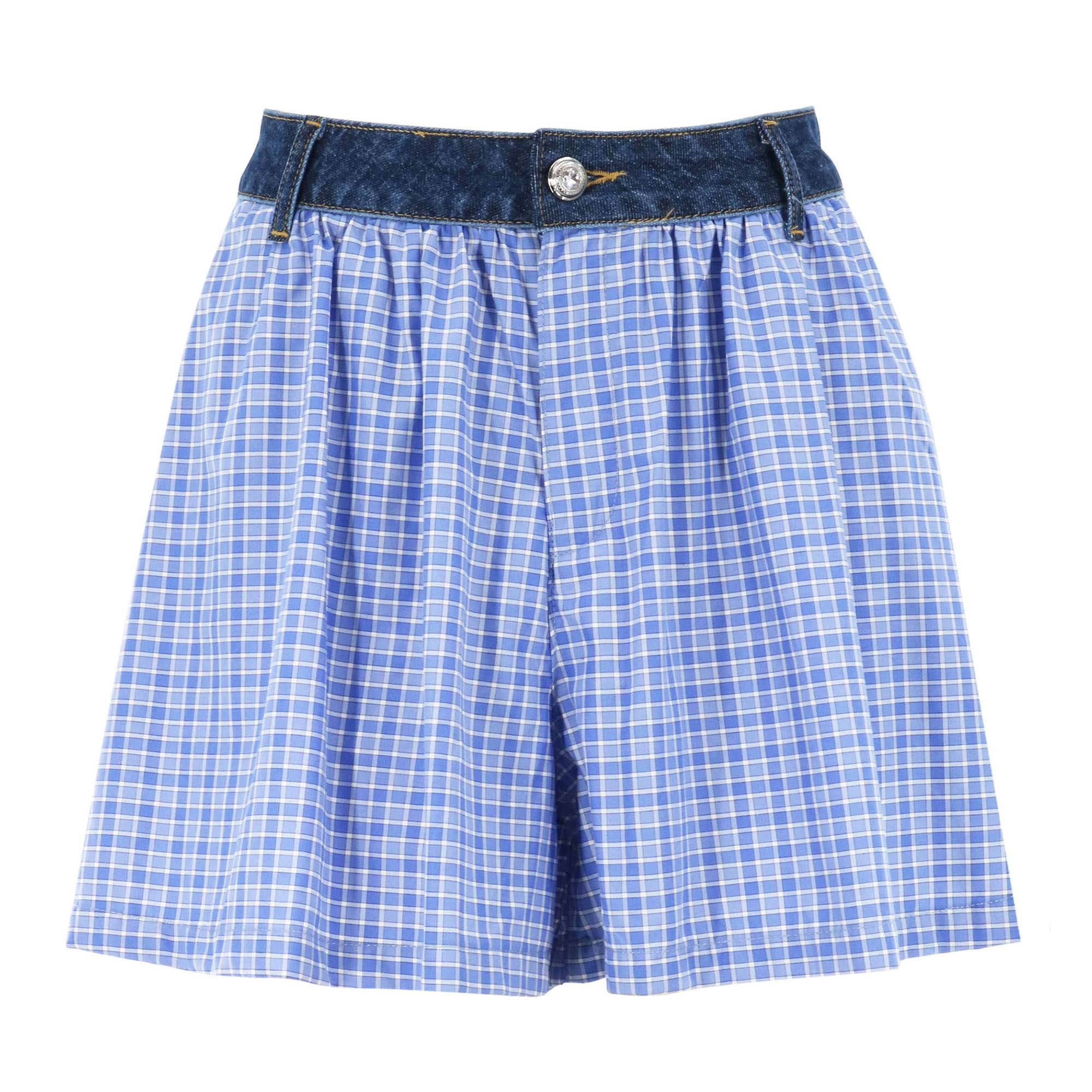 Madalyn Checked Cotton-Blend High-Rise Shorts