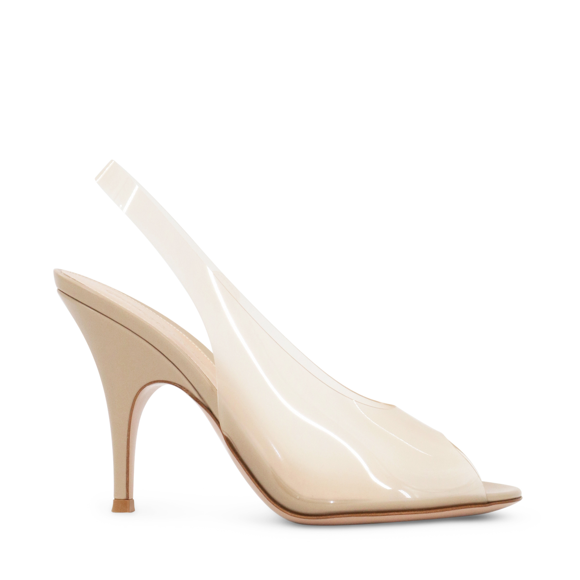 PVC Slingback Peep-Toe Sandals