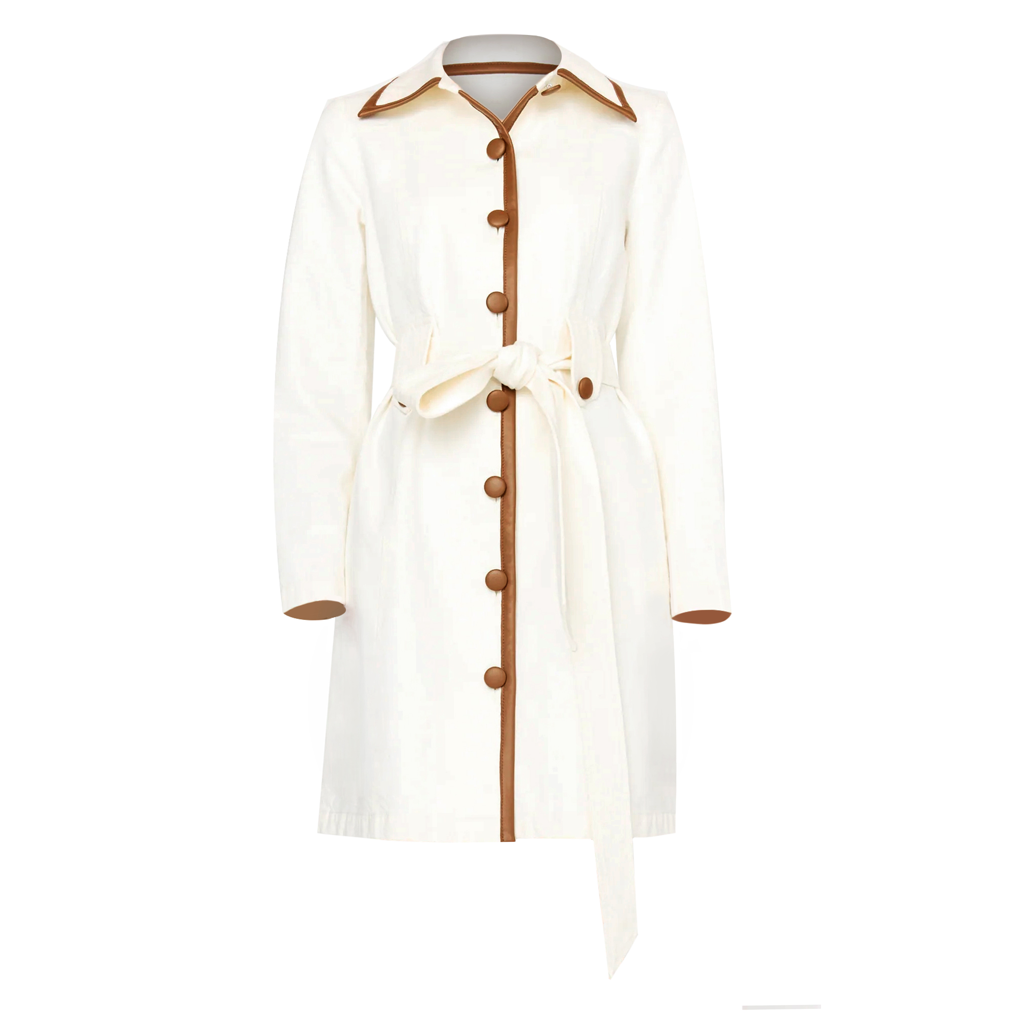 Theo Contrast-Trim Mini Trench Coat