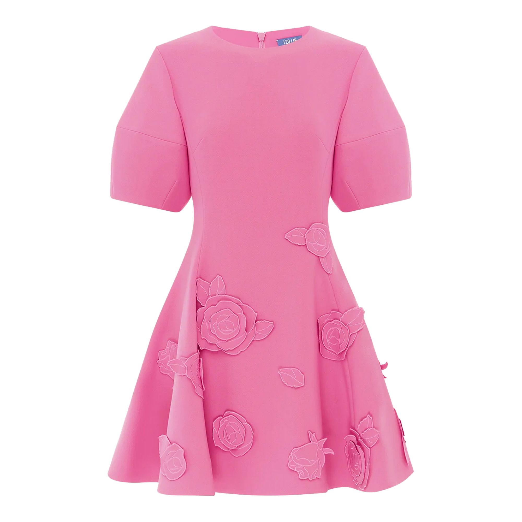 Simona Applique Short Sleeve Mini Dress