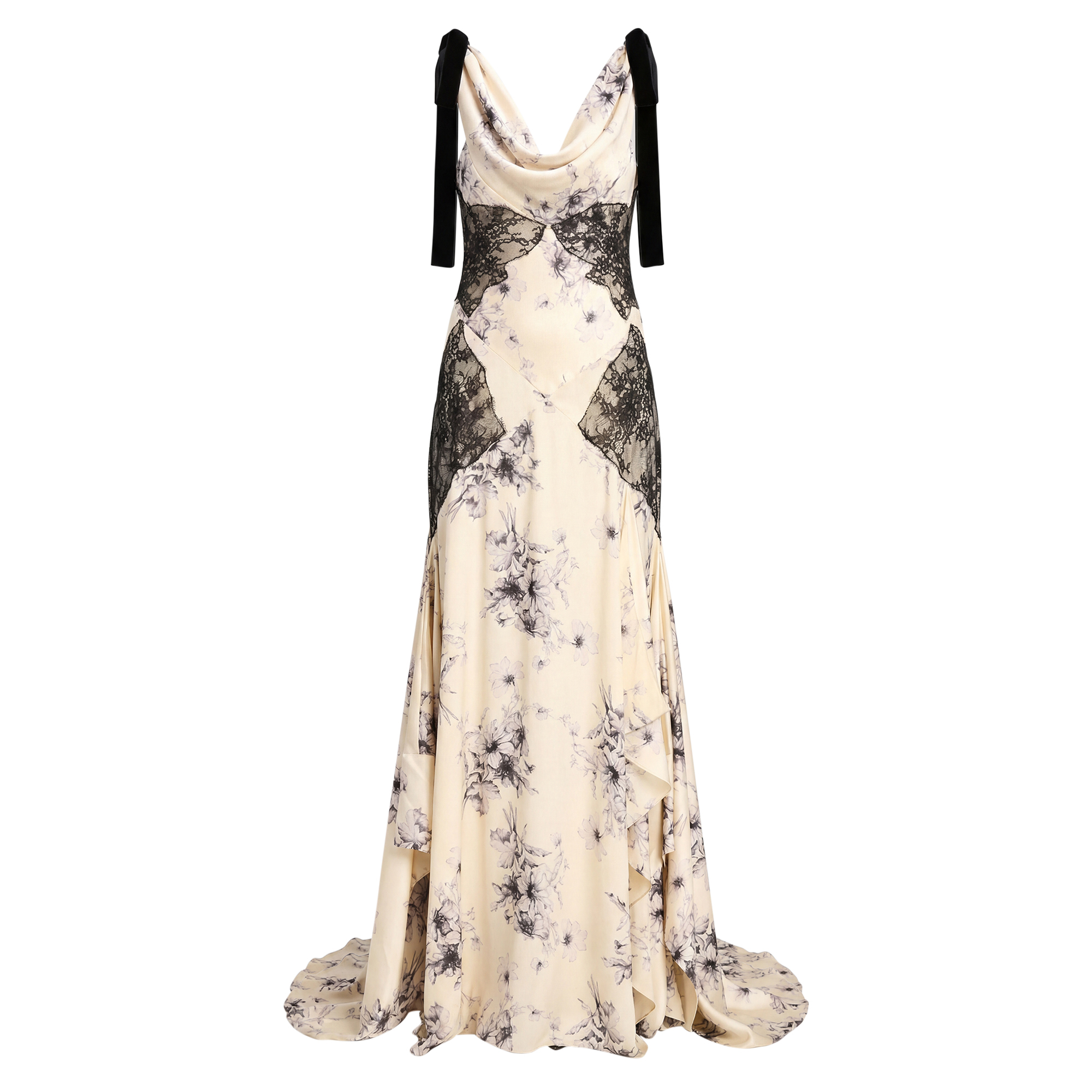 Sleeveless Handsketched Floral Antonella Gown