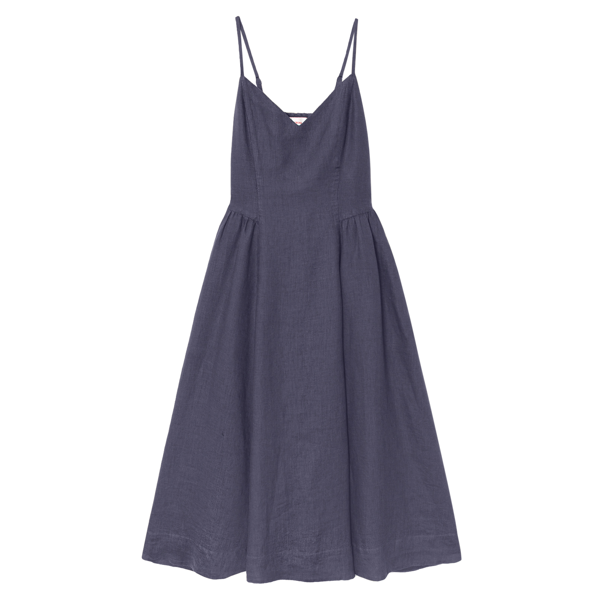 Bardot Sleeveless Poplin Drop Waist Midi Dress