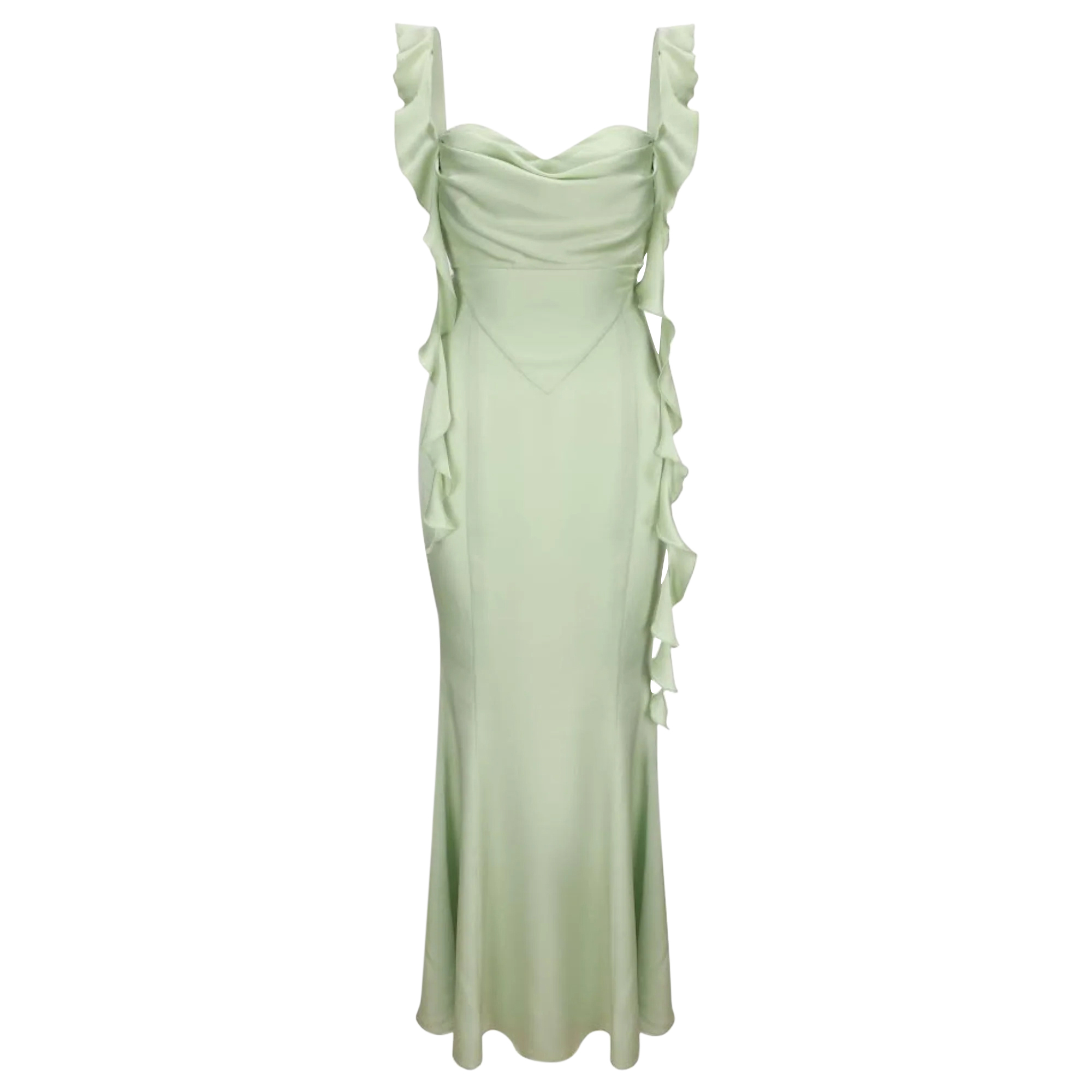Caroline Sleeveless Satin Maxi Dress
