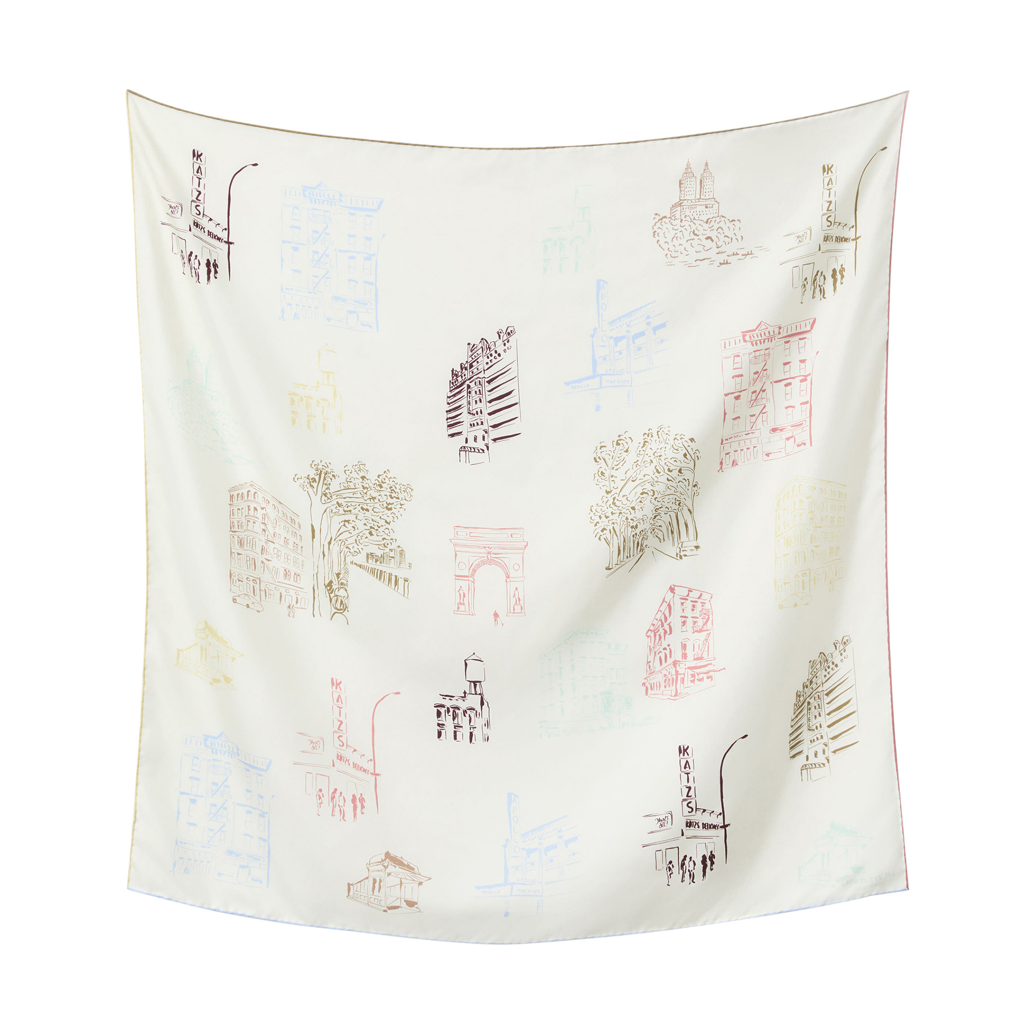 Manhattan Print Silk Twill Scarf