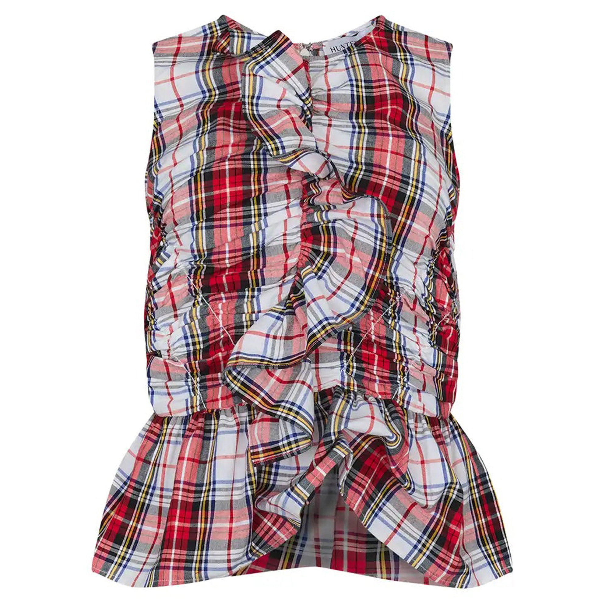 Doering Sleeveless Plaid Peplum Top