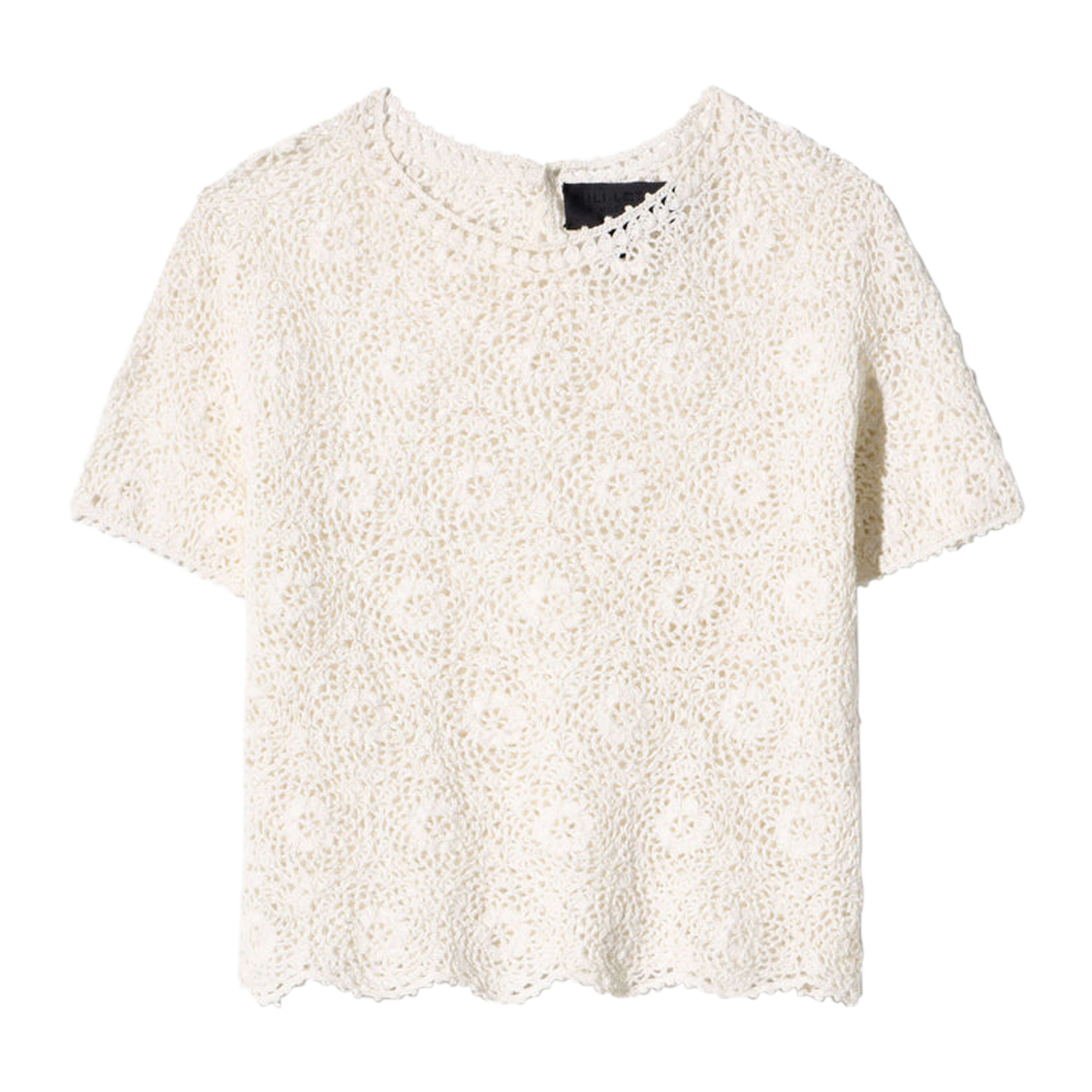 Elionne Short Sleeve Crochet Pullover Sweater