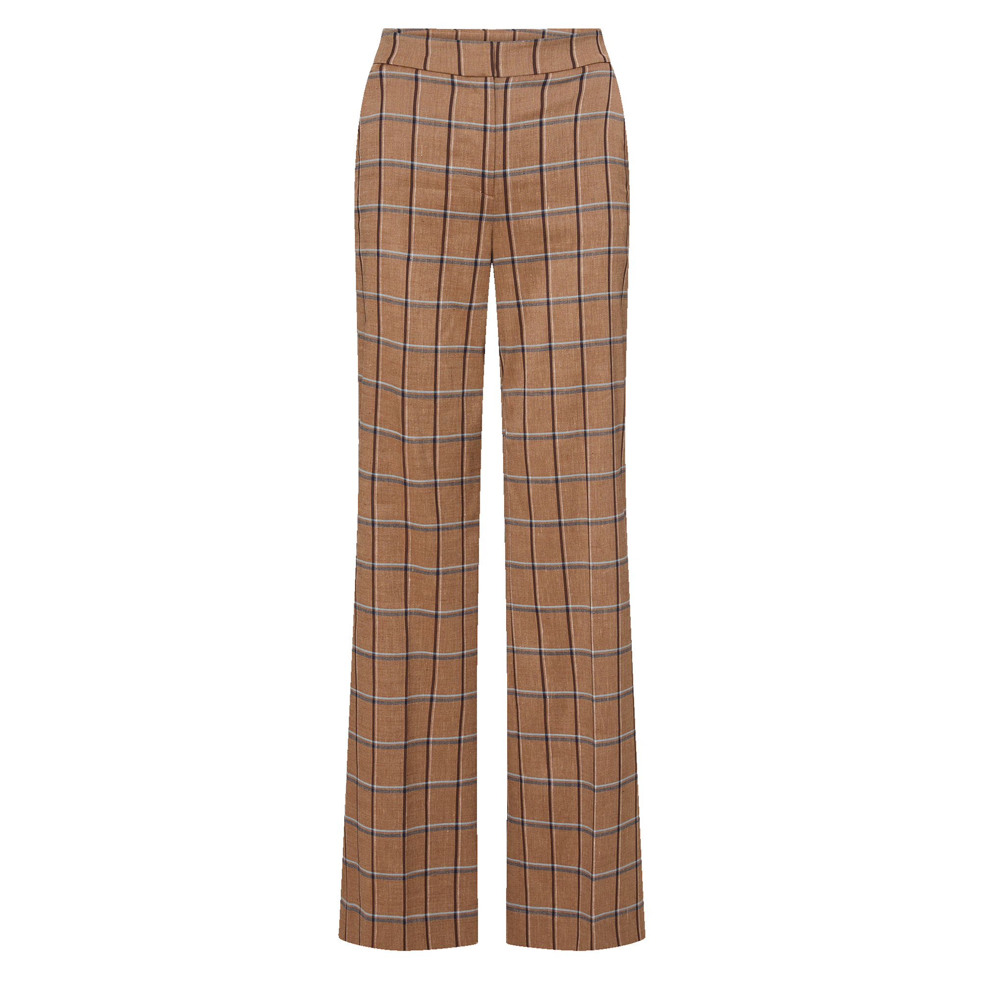 Tonelli Plaid High-Rise Wide-Leg Pant