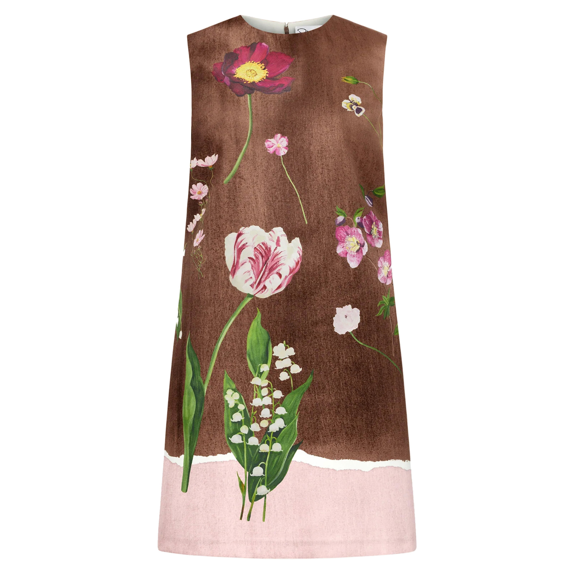 Sleeveless Mixed Botanical Shift Dress