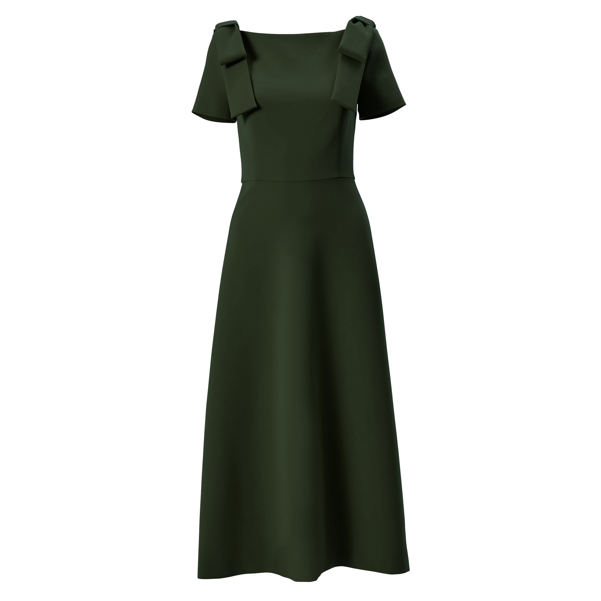 Bow-Shoulder Midi Dress