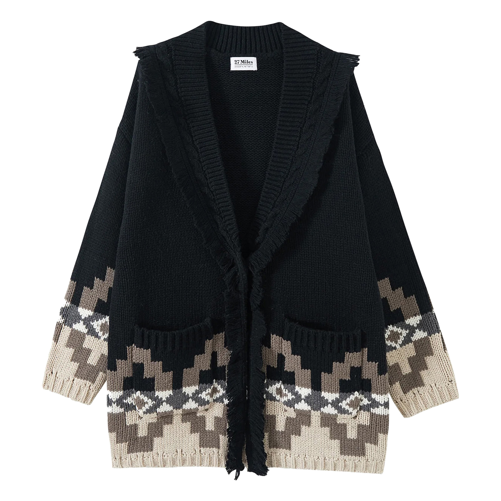 Demeree Long Sleeve Cardigan With Southwestern Pattern