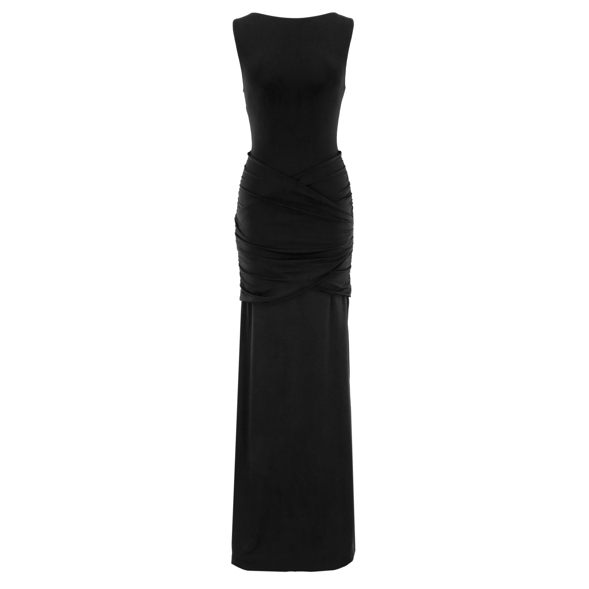 Jersey Sleeveless Shirred Hip Gown