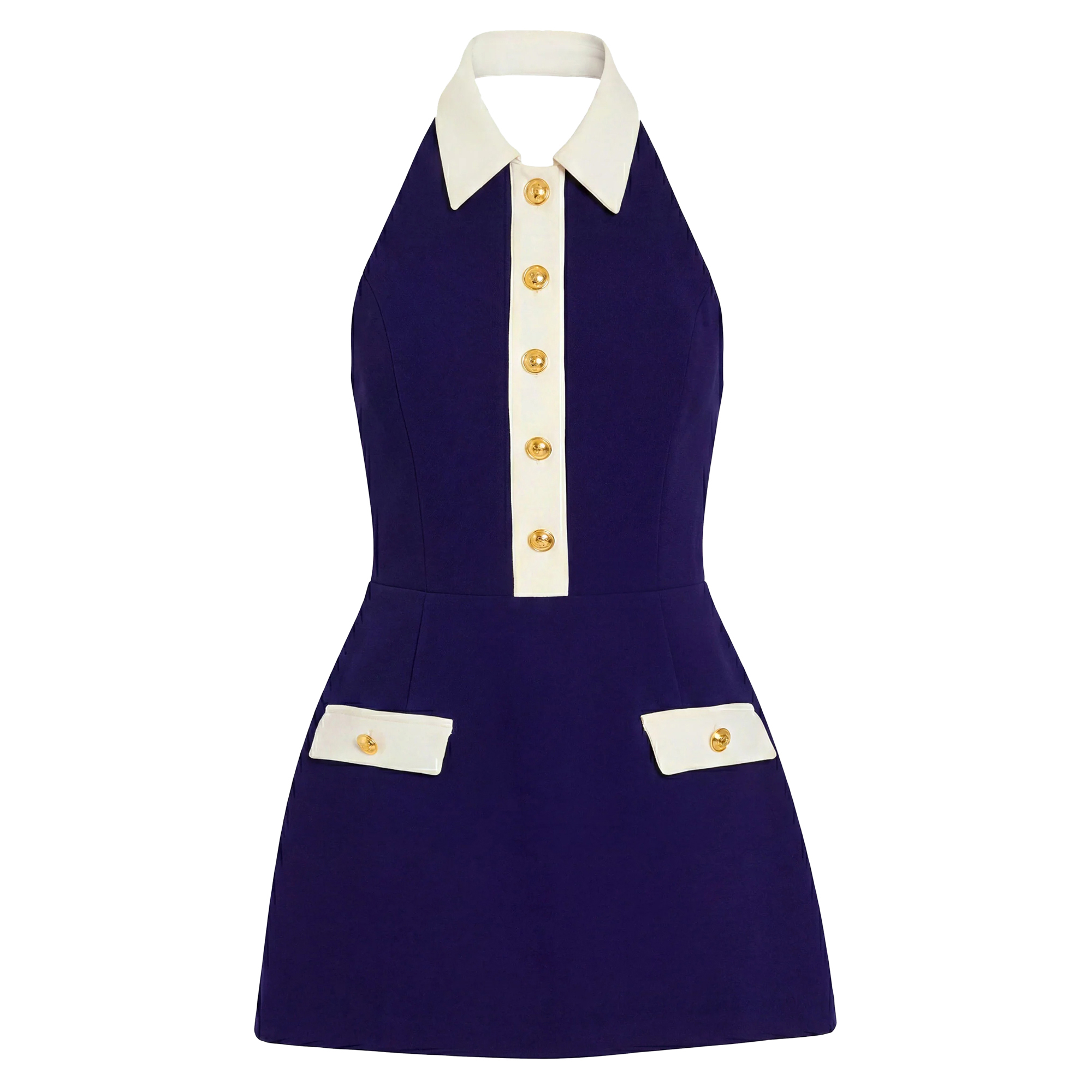 Archer Sleeveless Collared Button-Detail Romper