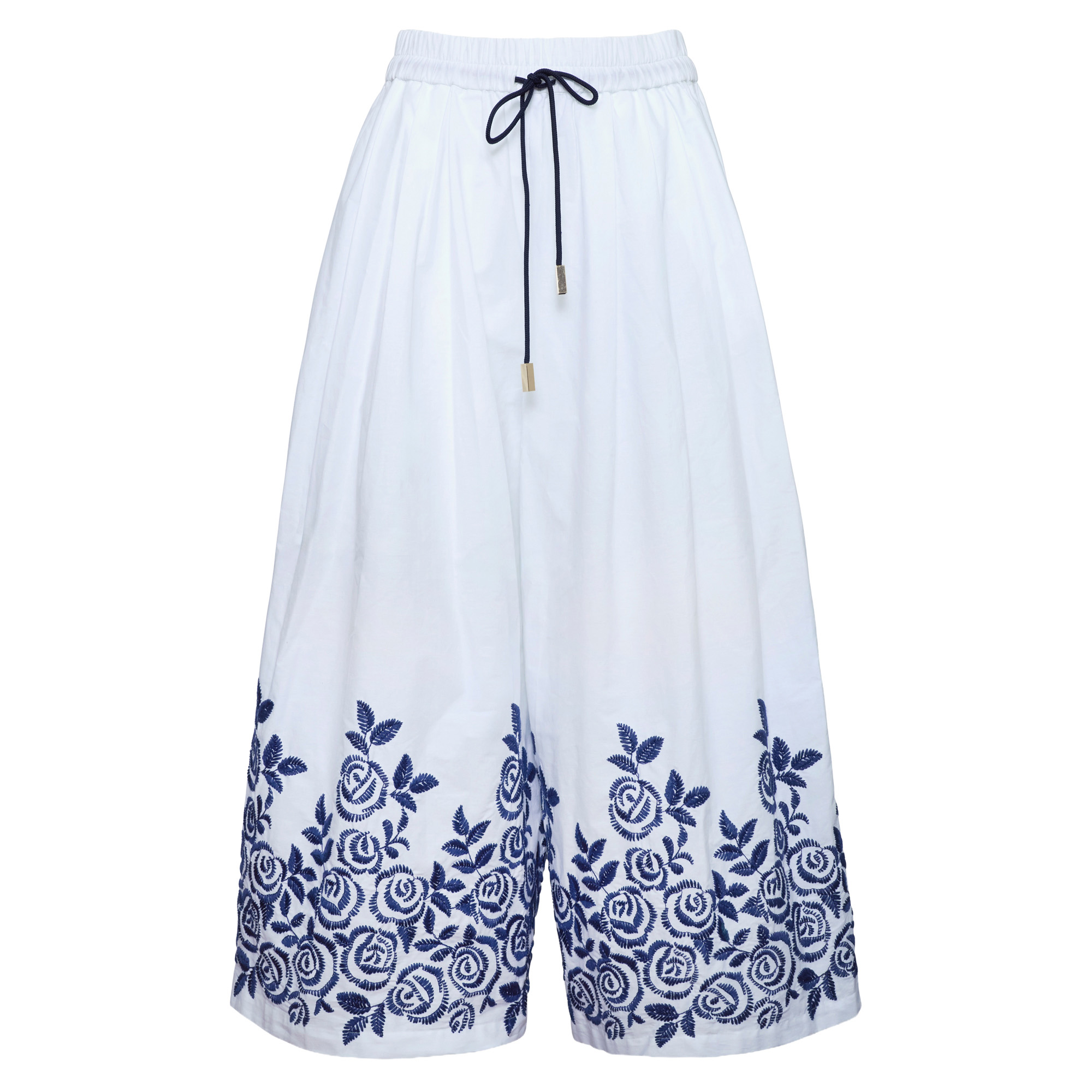 Whisper Smocked Waist Cropped Wide-Leg Pant