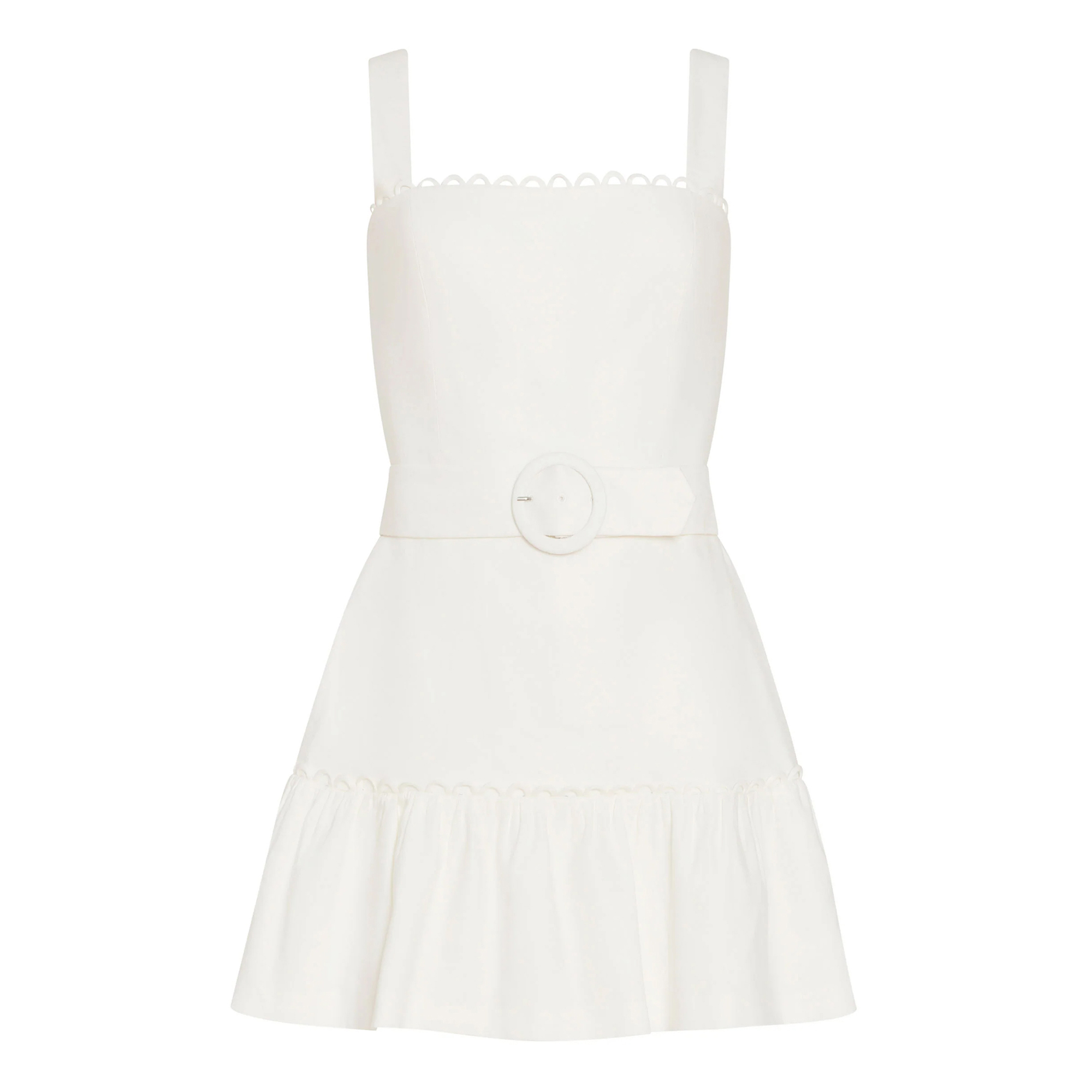 Lena Sleeveless Belted Skort Romper