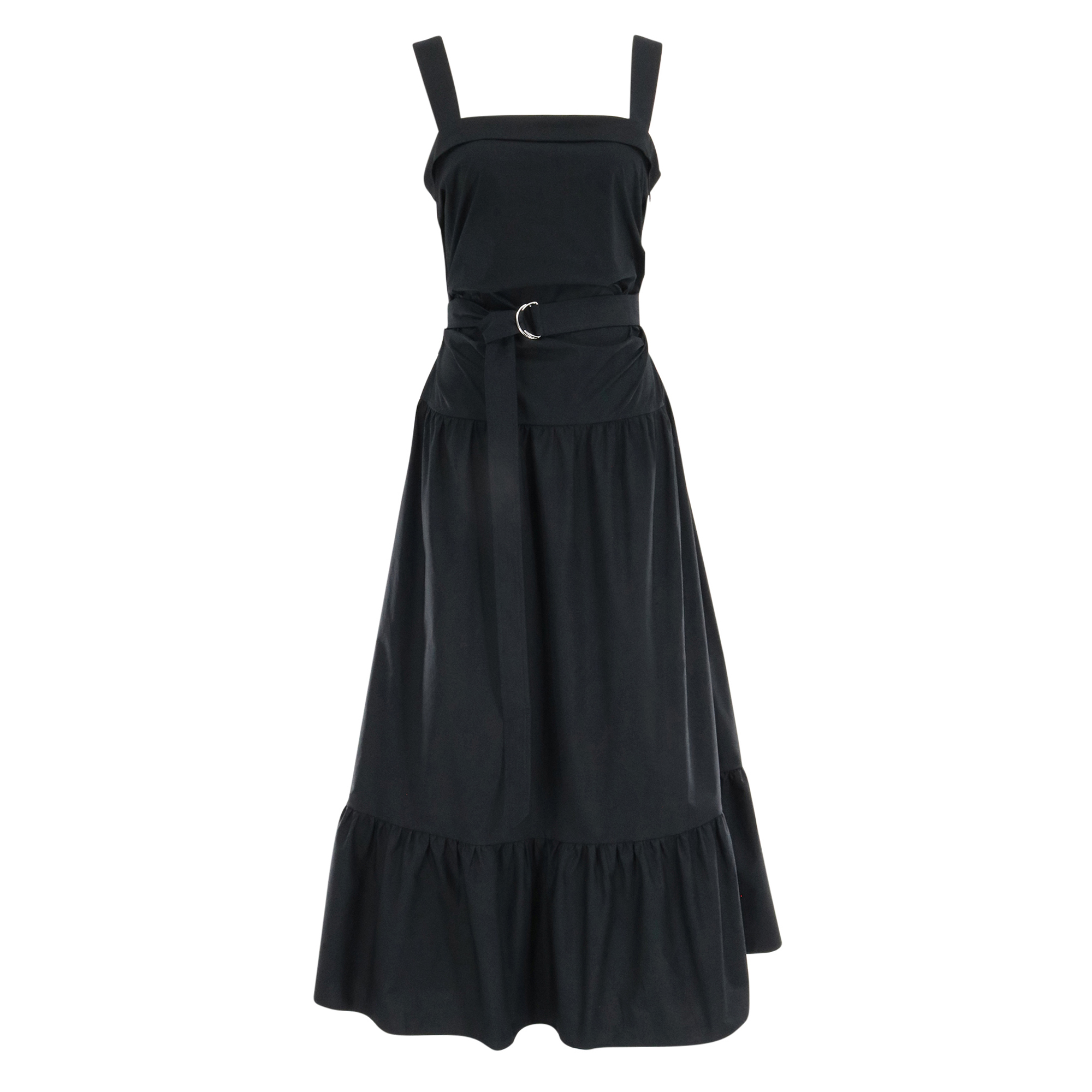 Natalie Stretch-Cotton Tie-Waist A-Line Midi Dress