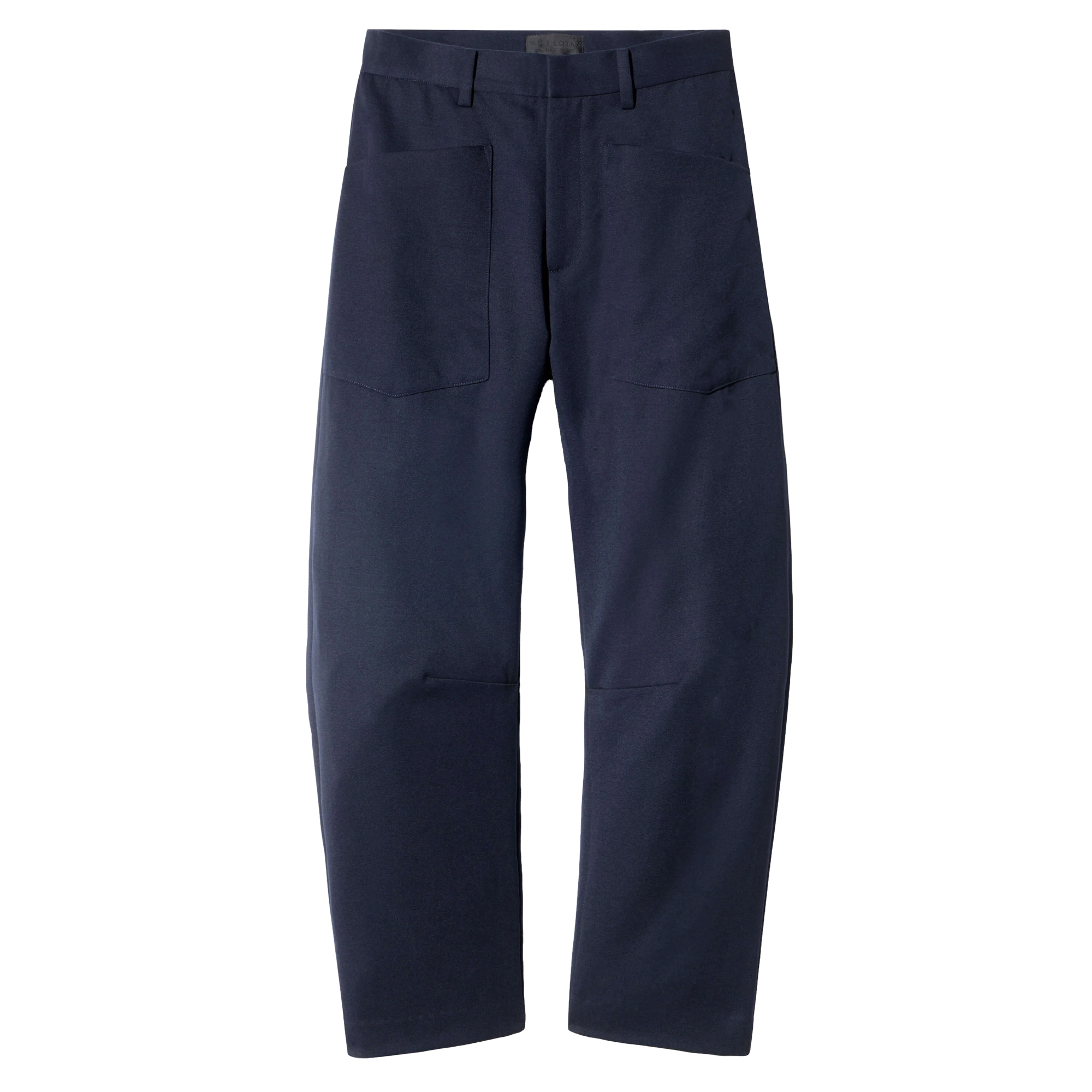 Shon Mid-Rise Wool Barrel-Leg Pant