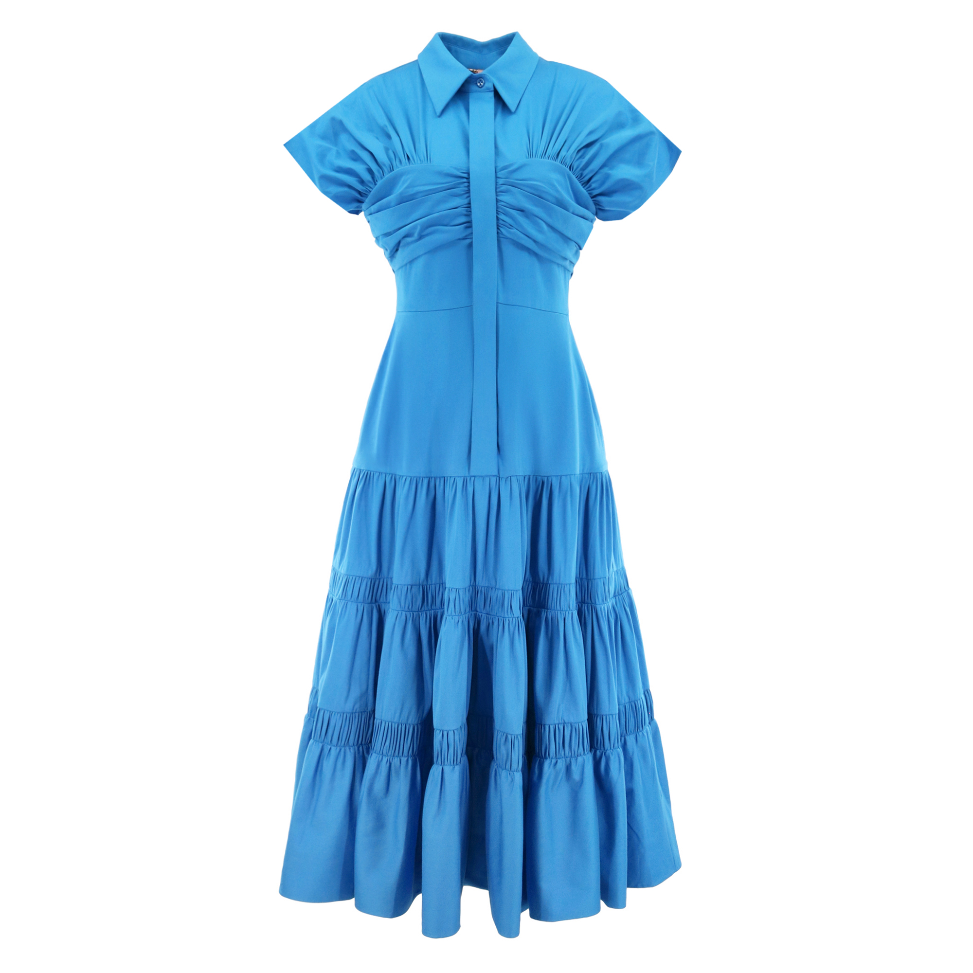 Carosini Short Sleeve Tiered Midi Dress