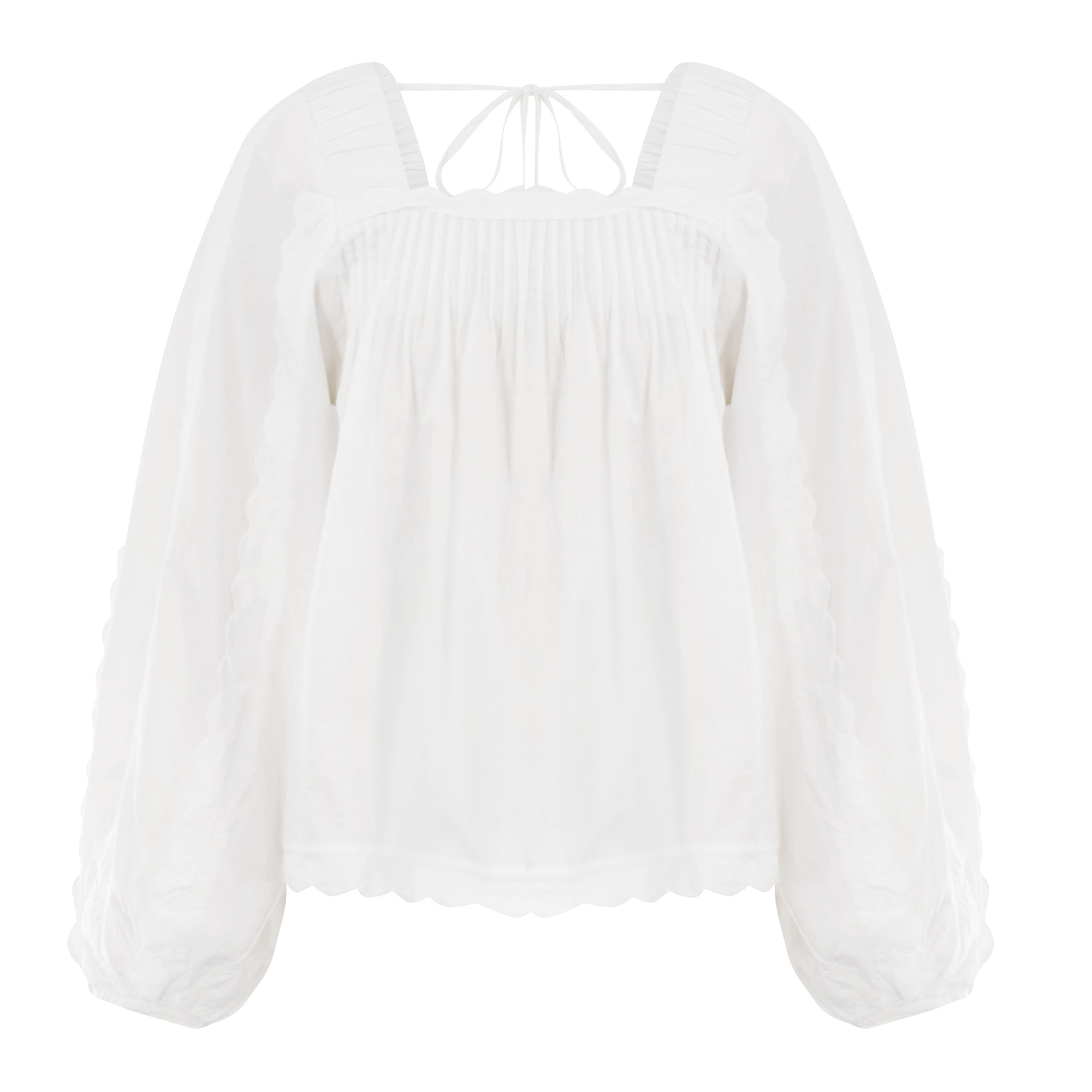 Long Sleeve Square Neck Blouse