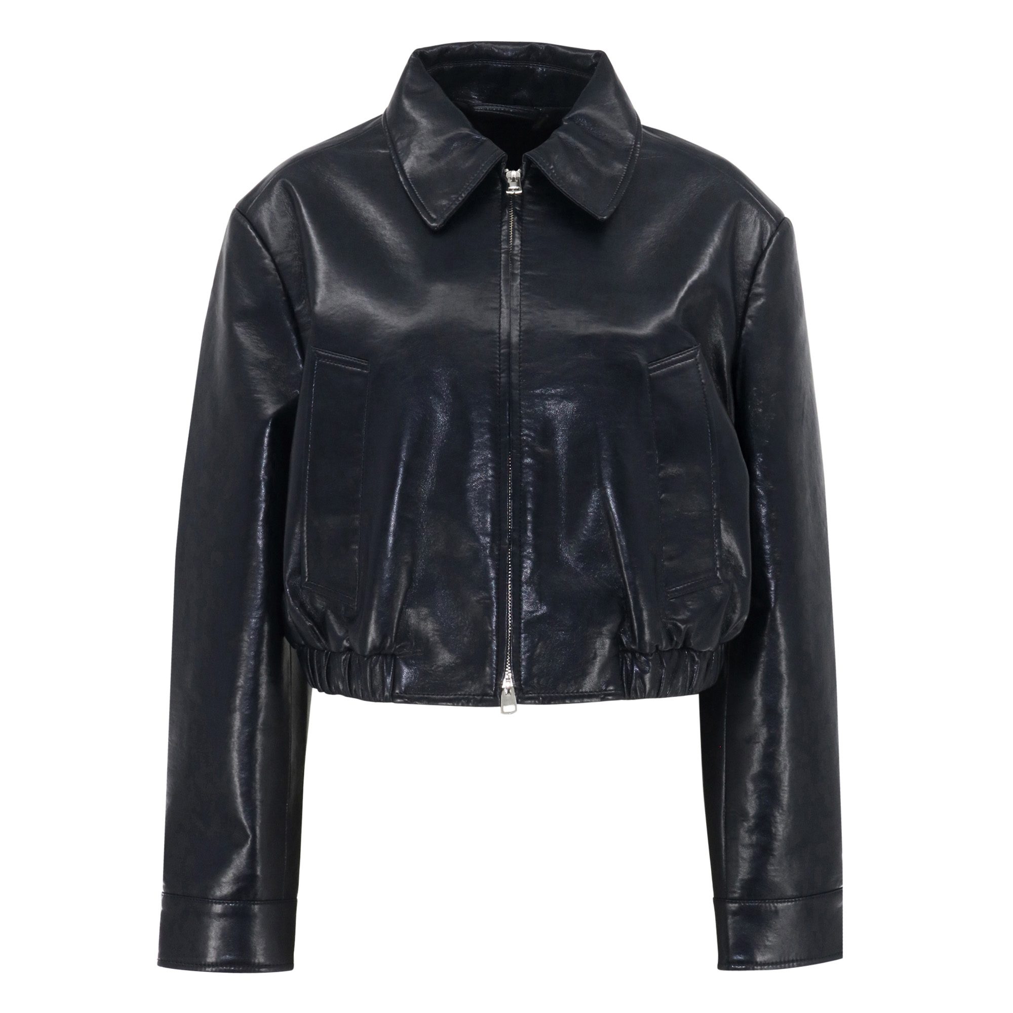 Nahla Cropped Jacket In Recycled Leather