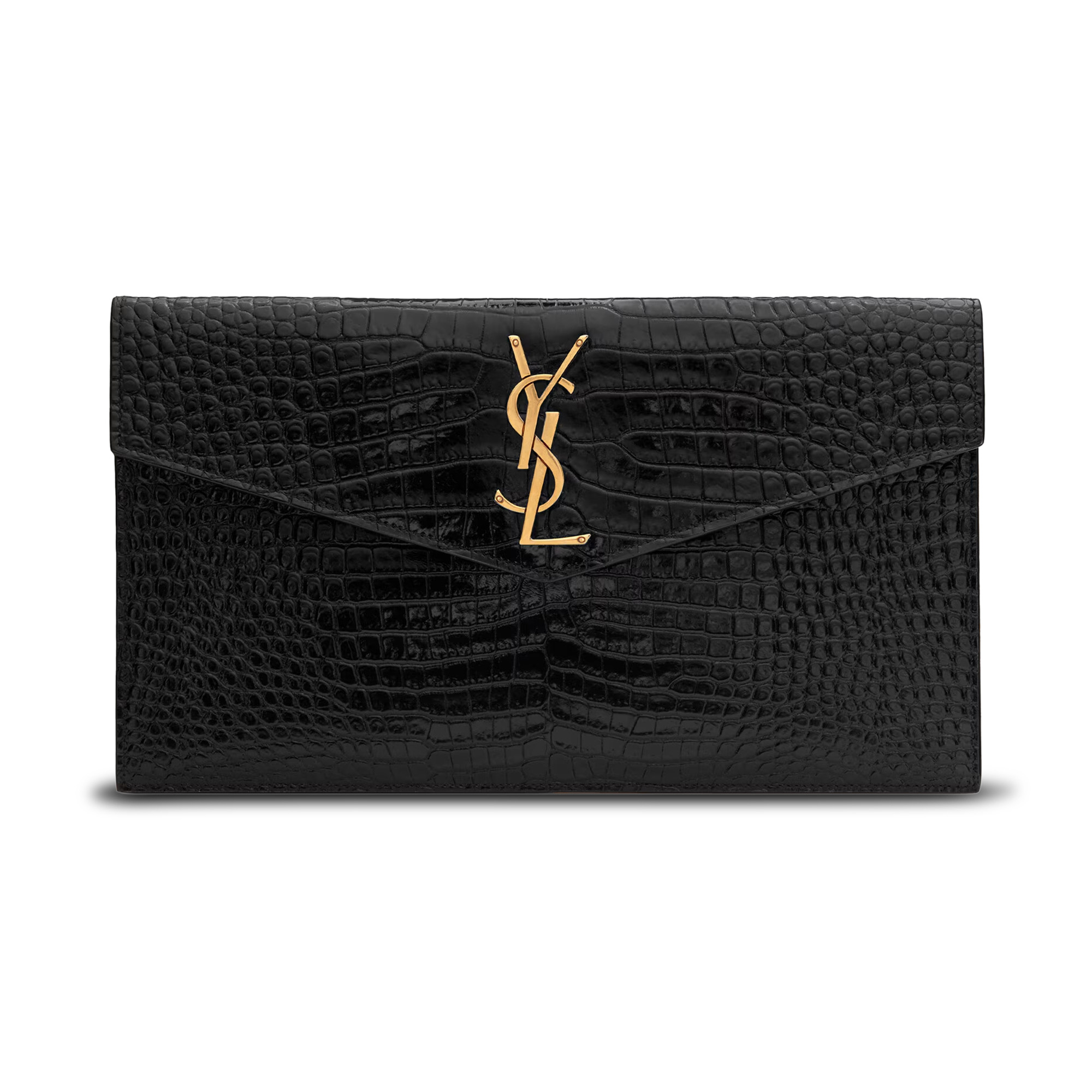 Uptown Croc-Embossed Pouch