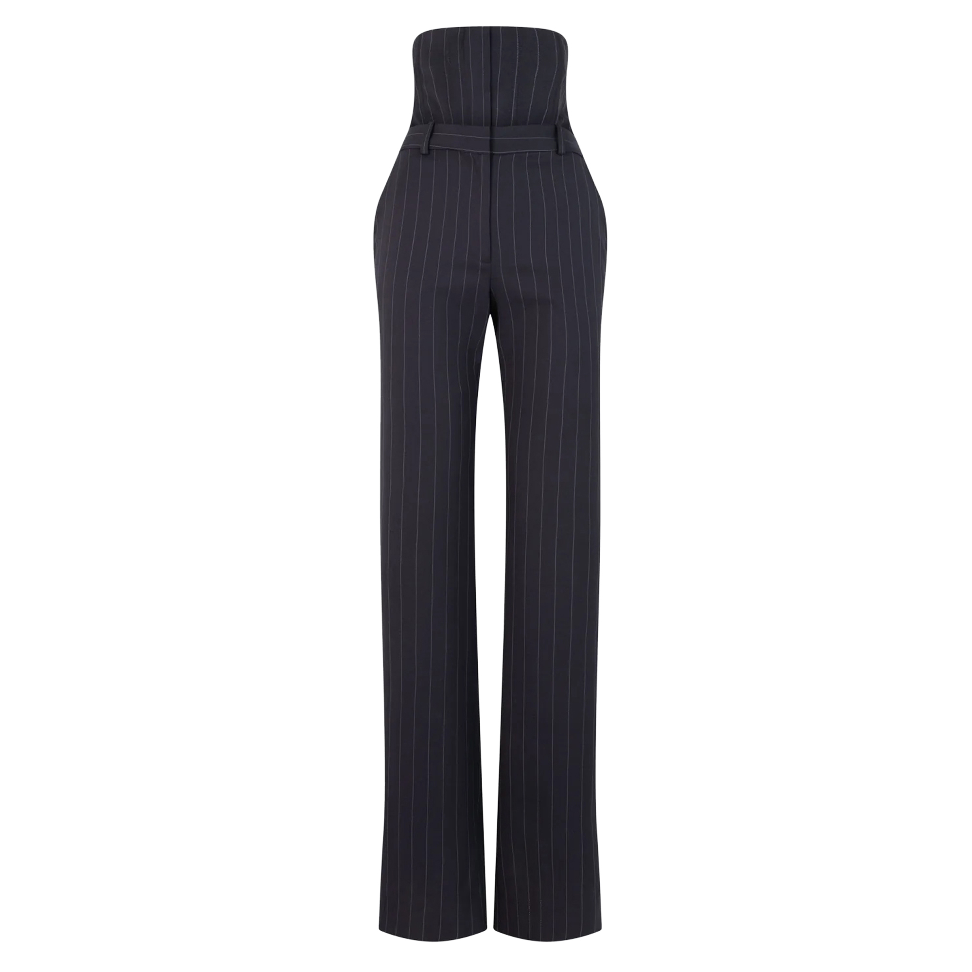 High-Waisted Corset Tailored Pinstripe Trouser