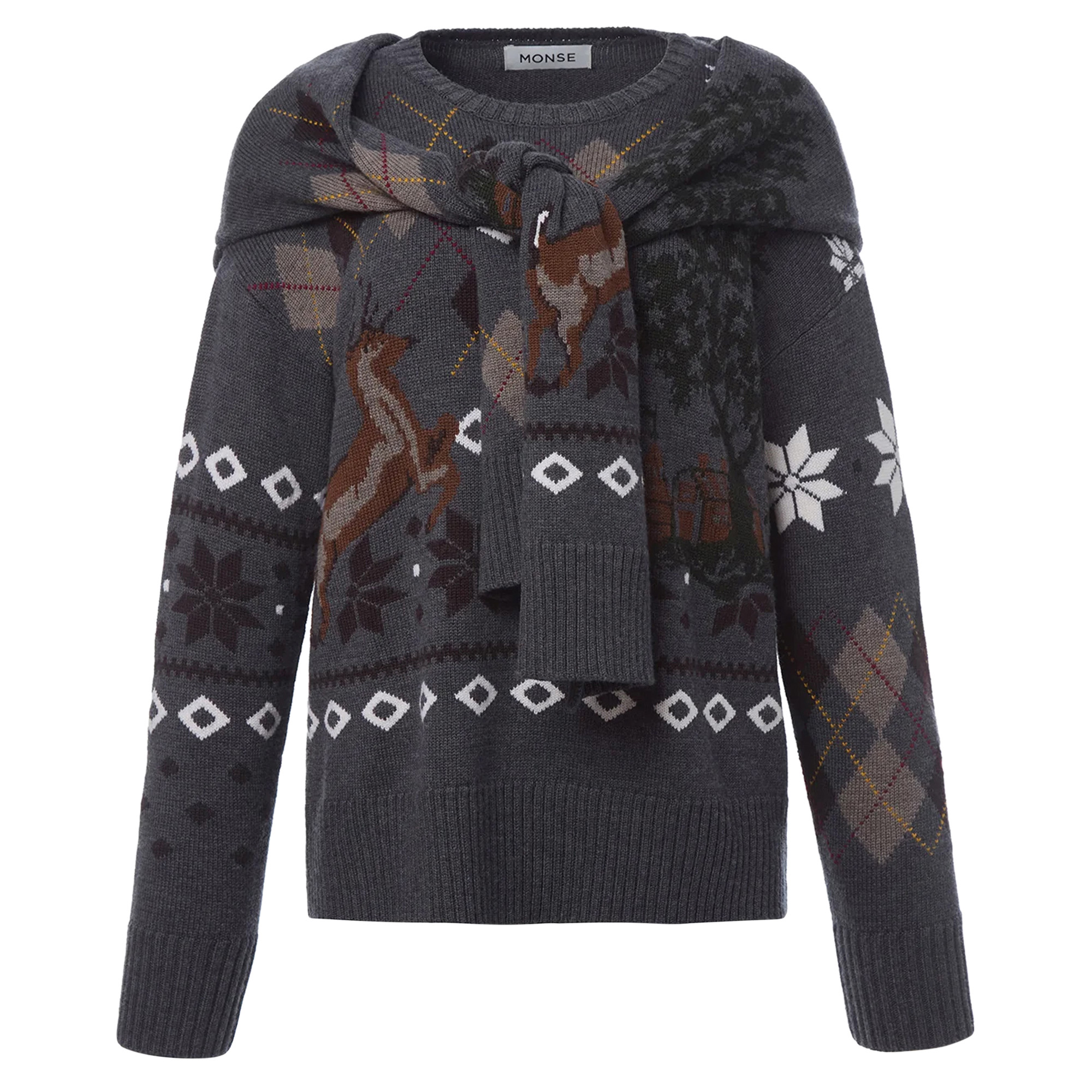 Mixed Fair Isle Crew Neck Sweater