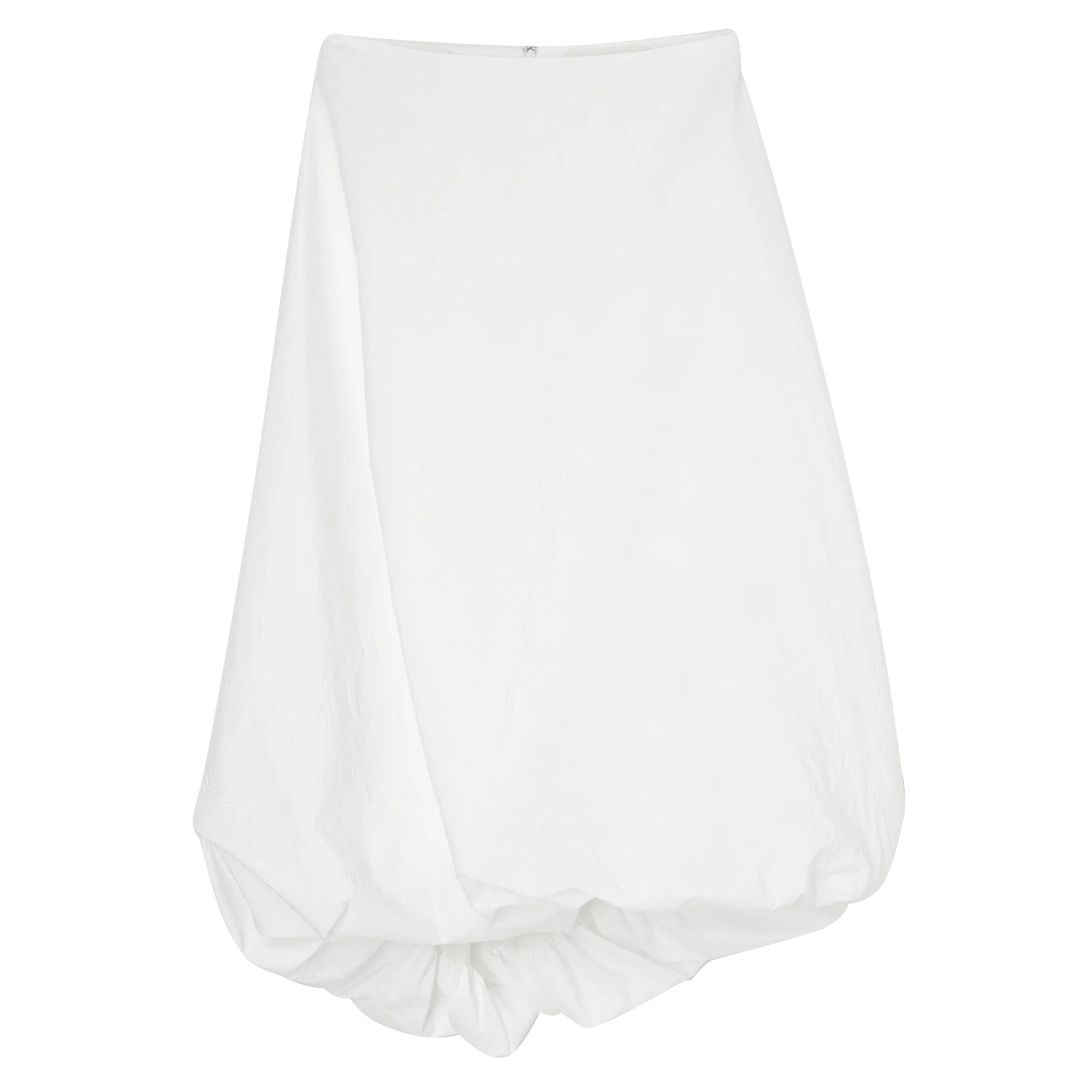 Twisted Crushed Cotton Midi Skirt