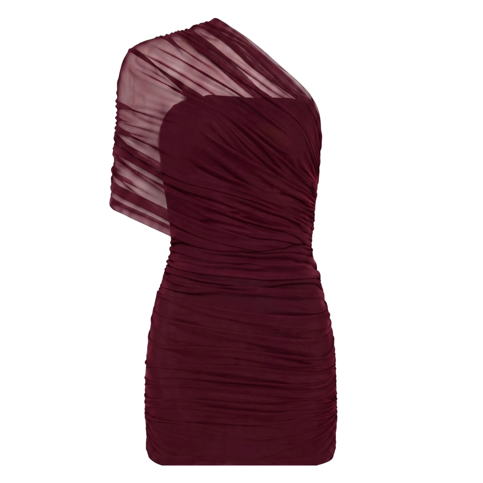 Mia Ruched One-Shoulder Mini Dress