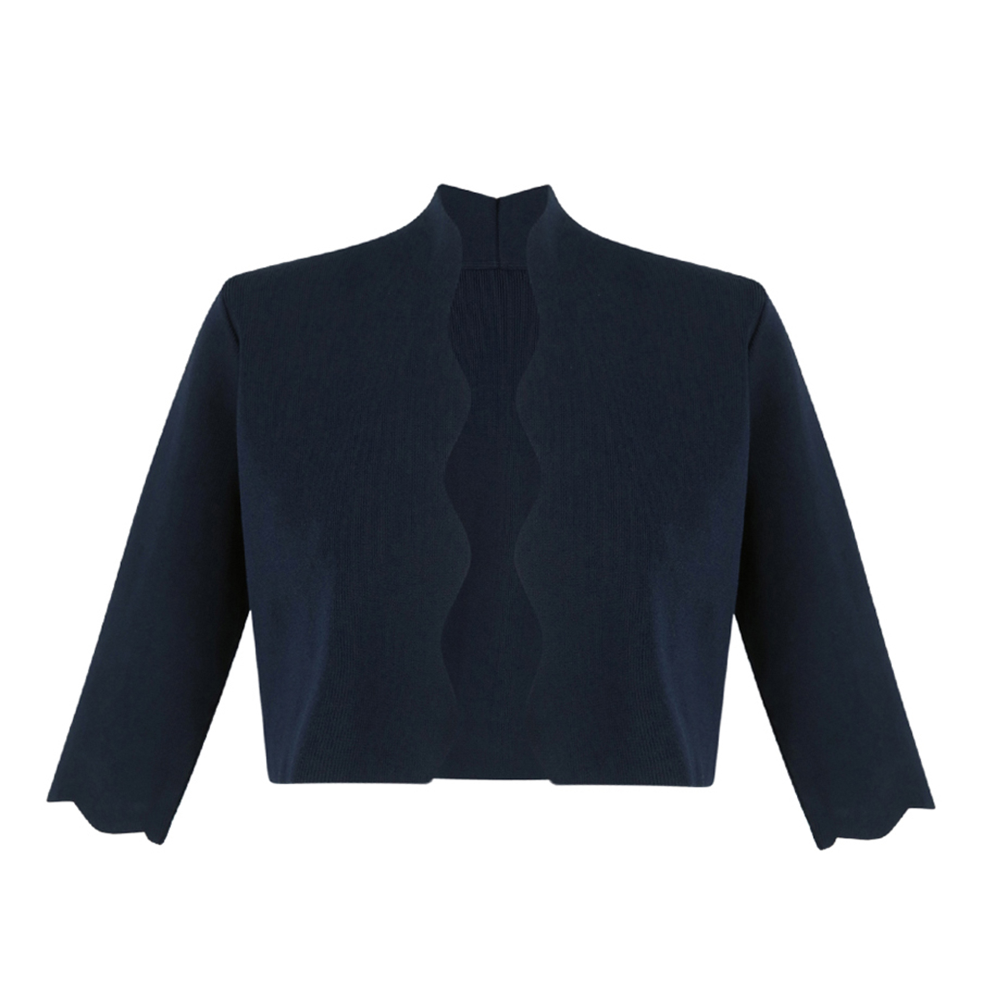 Scallop Trim Knit Bolero Cardigan