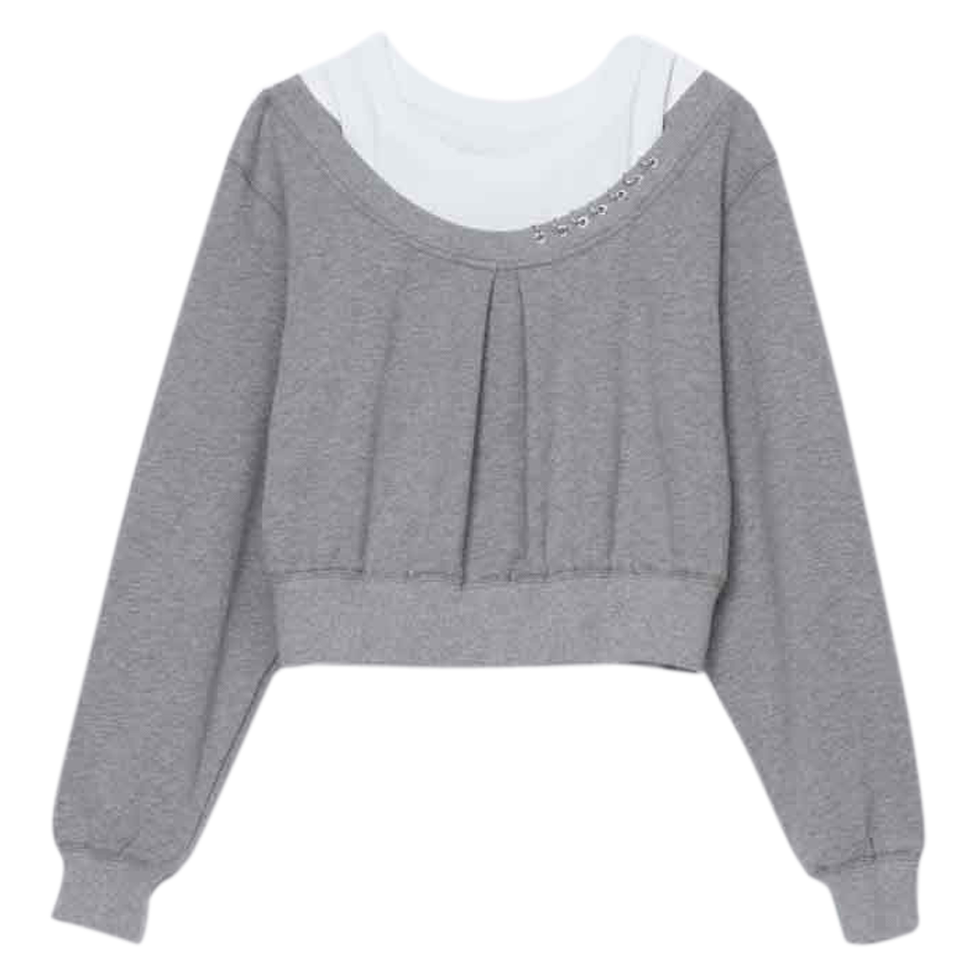 Long Sleeve Embellished Double Layer Top