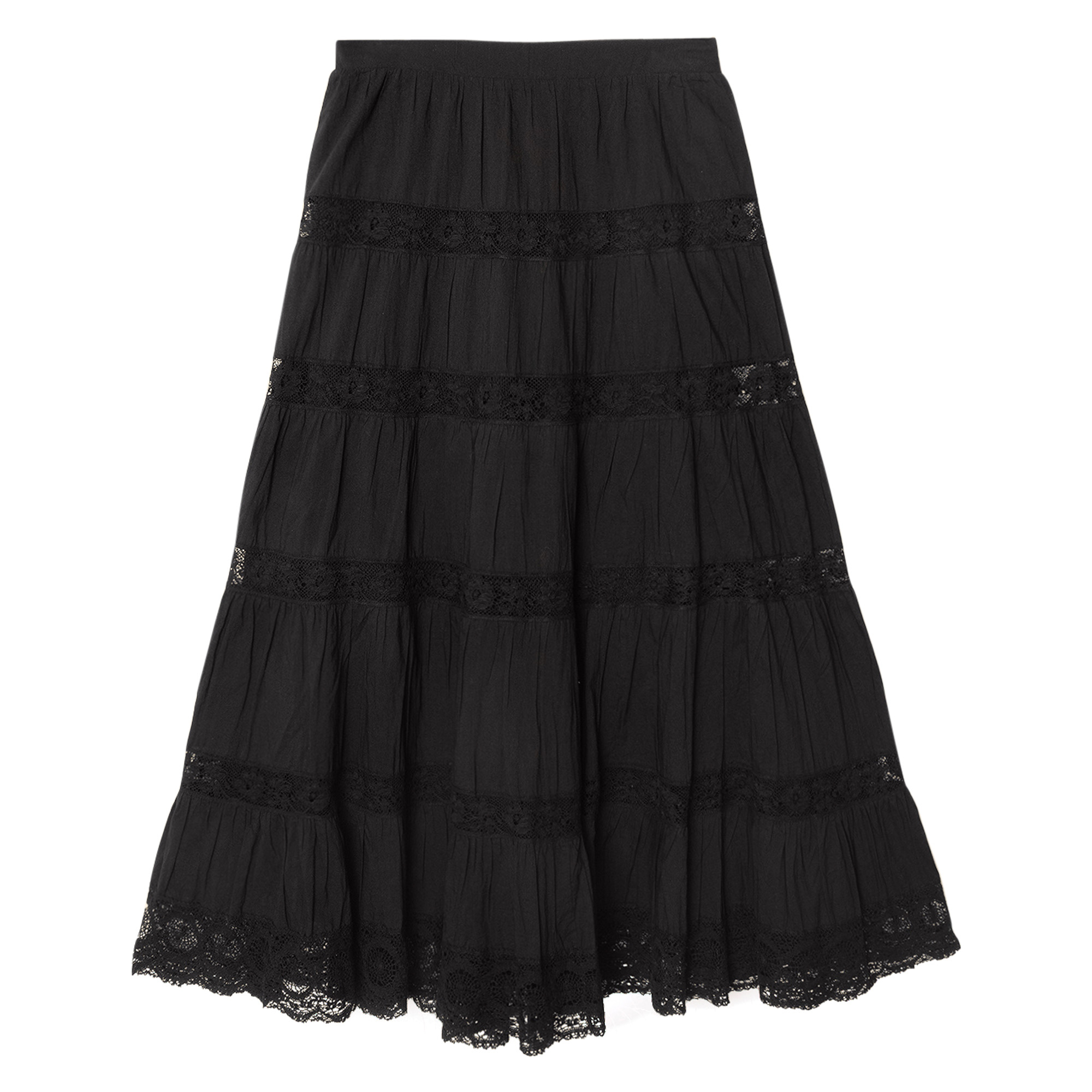Amore Lace Trim Midi Skirt