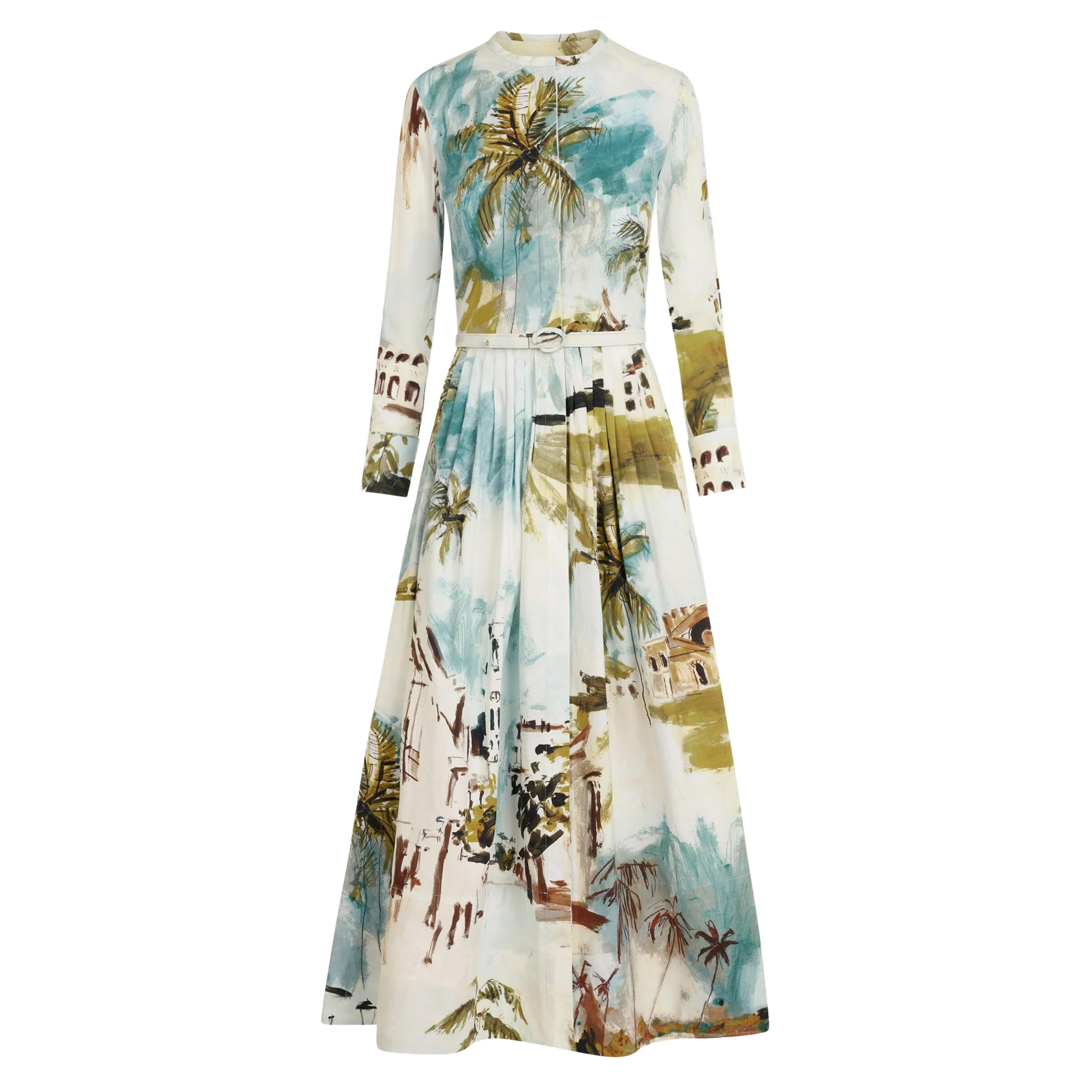 Dominican Landscape Cotton Poplin Dress