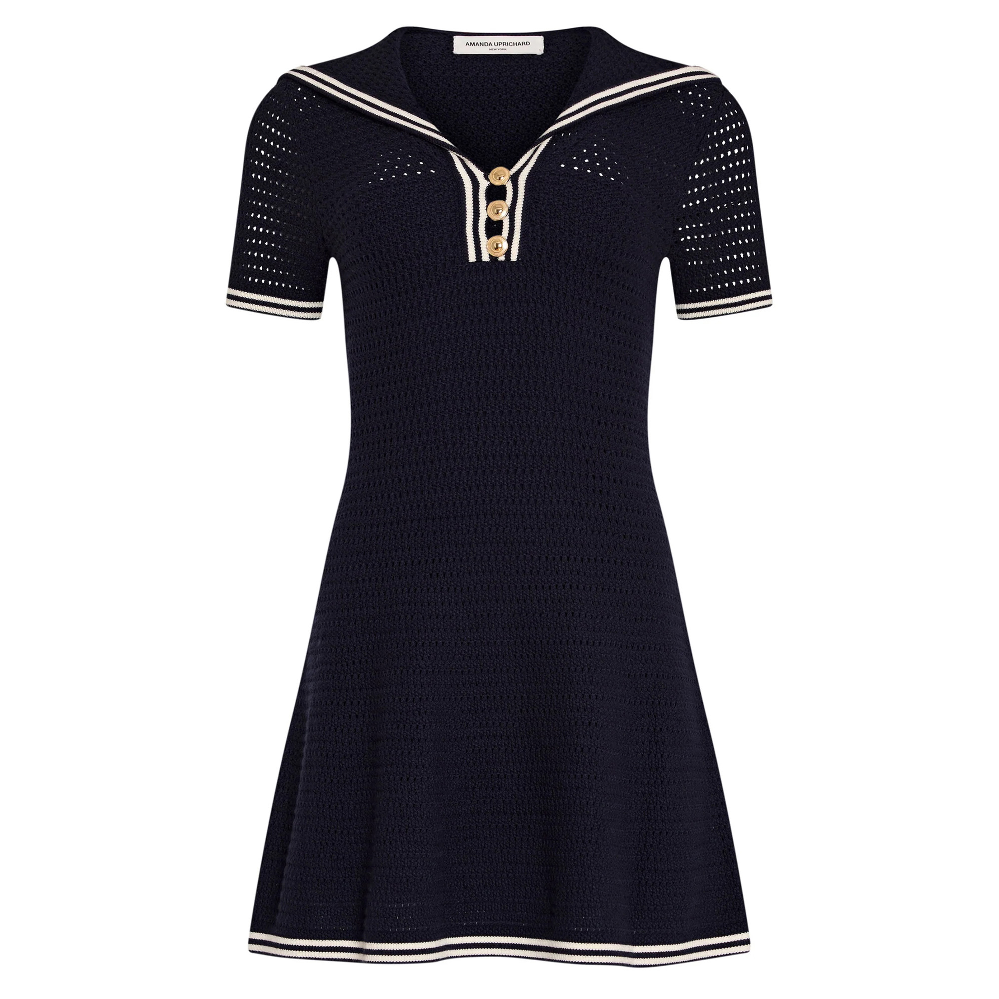 Monique Short Sleeve Sailor Collar Mini Dress