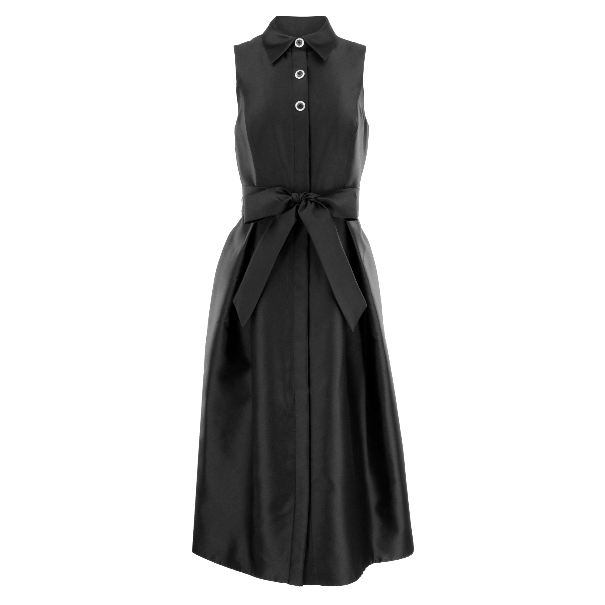 Mikado Sleeveless Shirt Dress