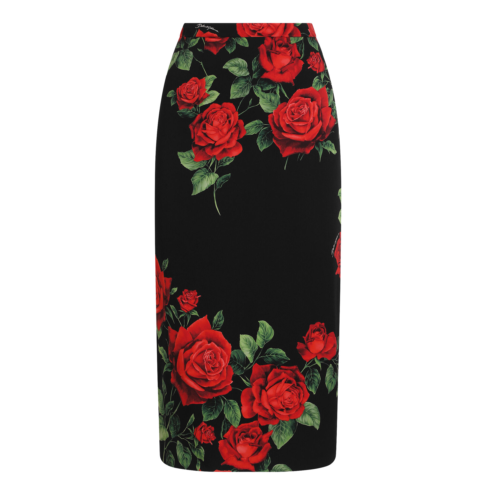 Rose Printed Midi Skirt