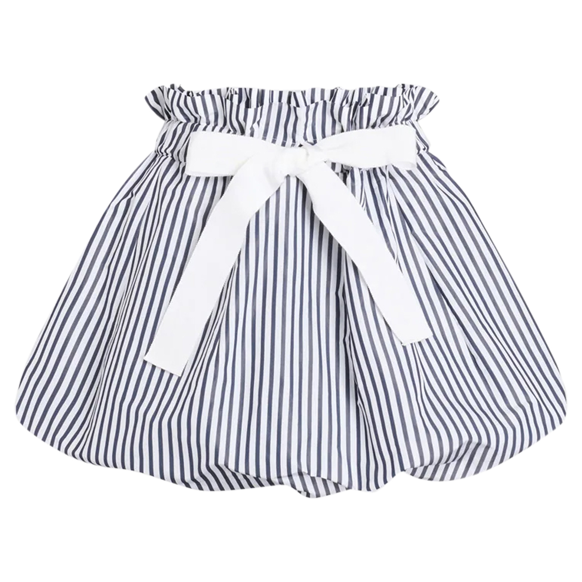 Recycled Faille Striped Bloomer Mini Skirt