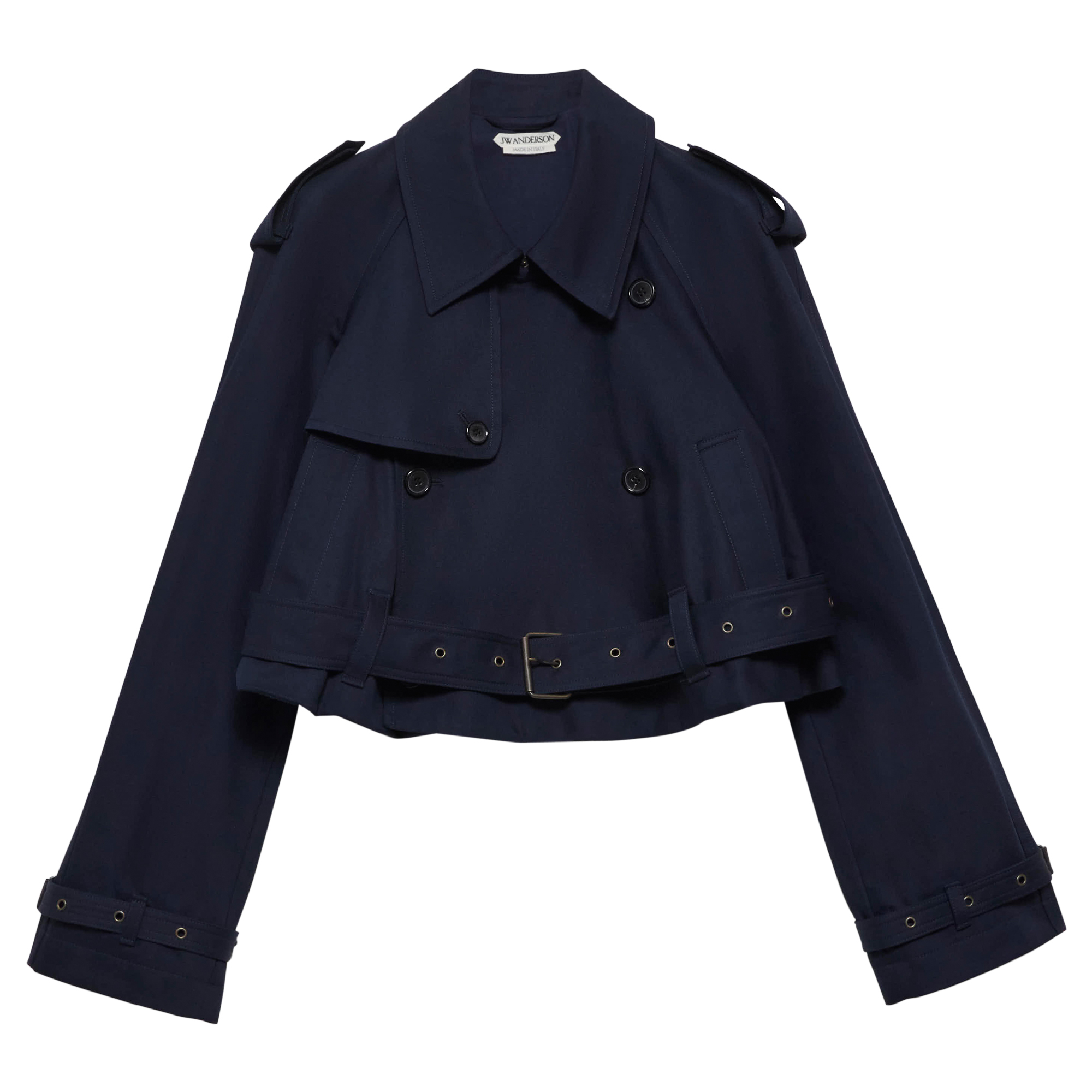 Cropped Belted Trench Coat
