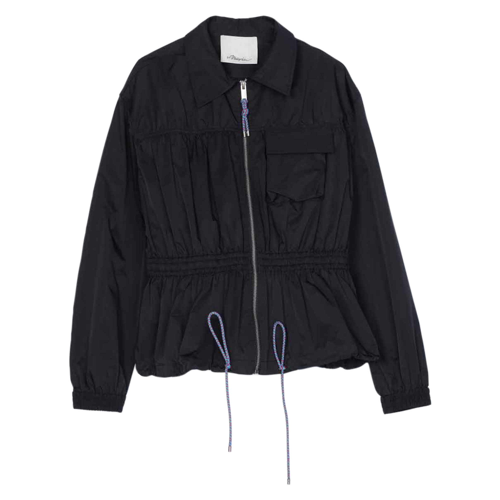 Ripstop Ruched Zip-Up Jacket