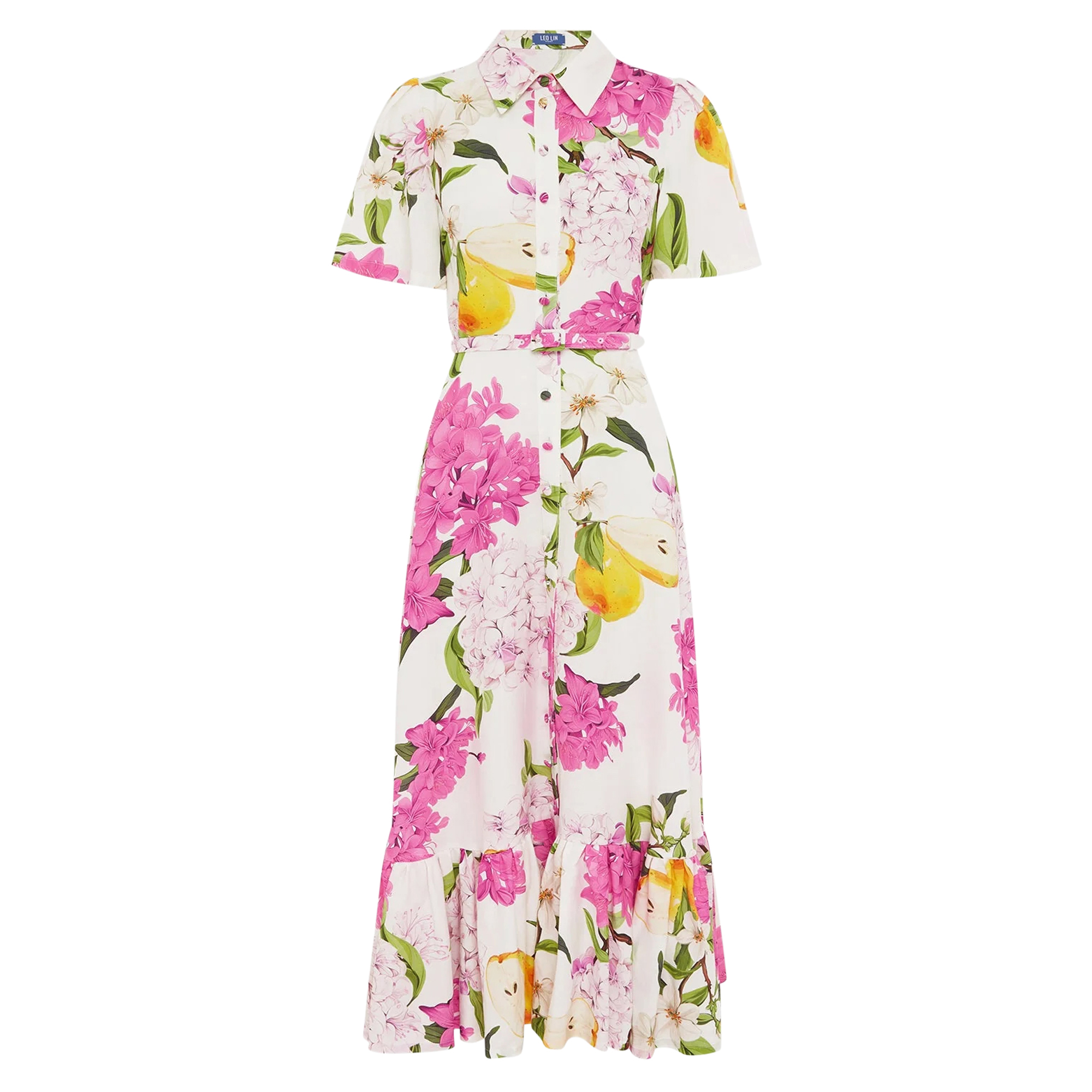 Becca Belted Short Sleeve Midi Dress