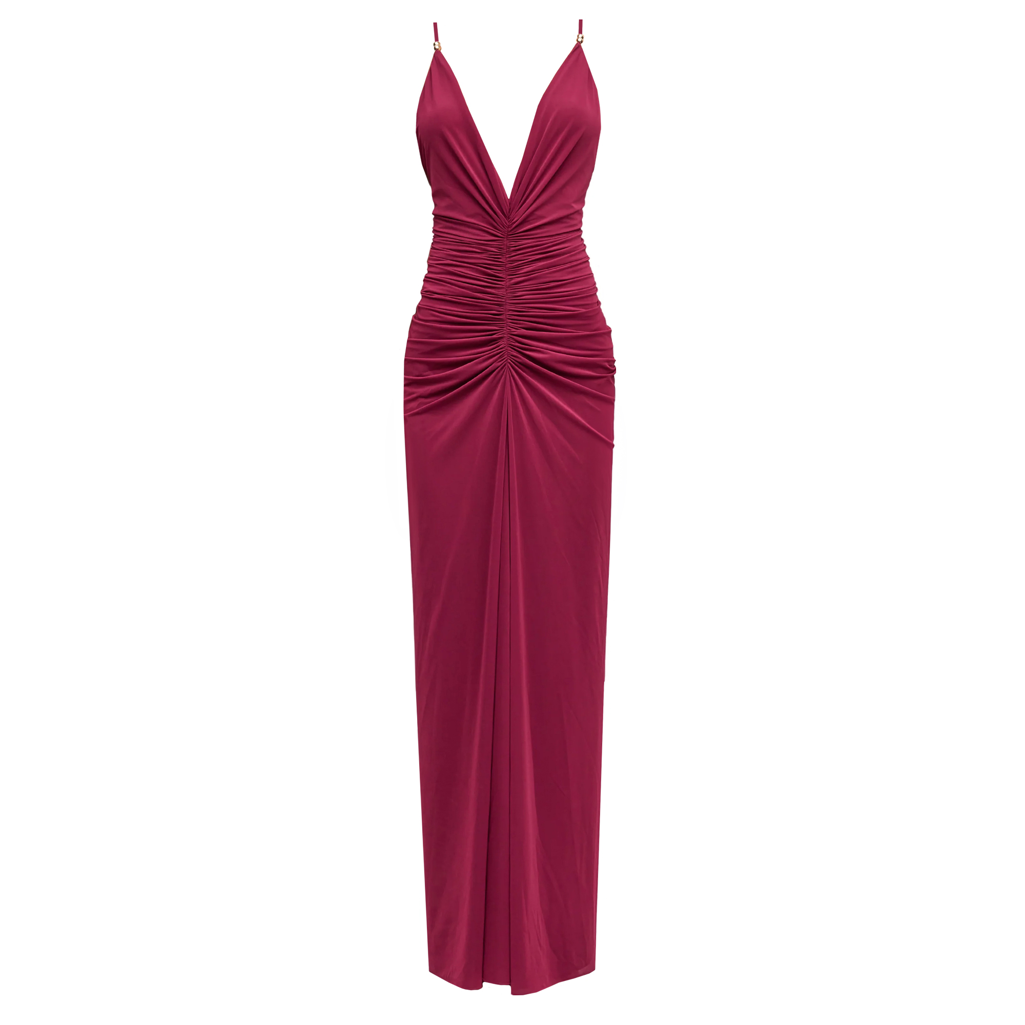 Anya V-Neck Ruched Maxi Dress