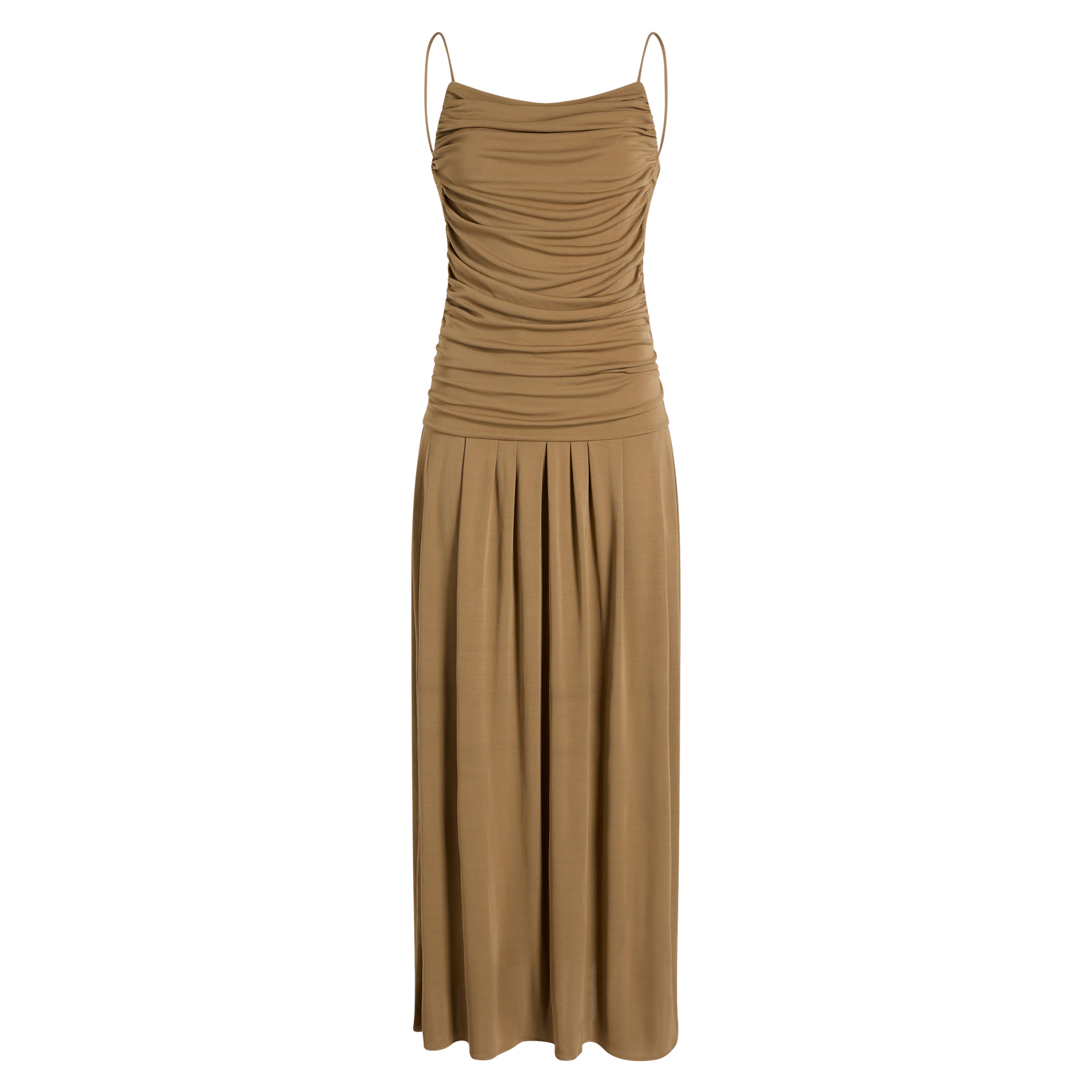 Reese Sleeveless Ruched Matte Jersey Midi Dress