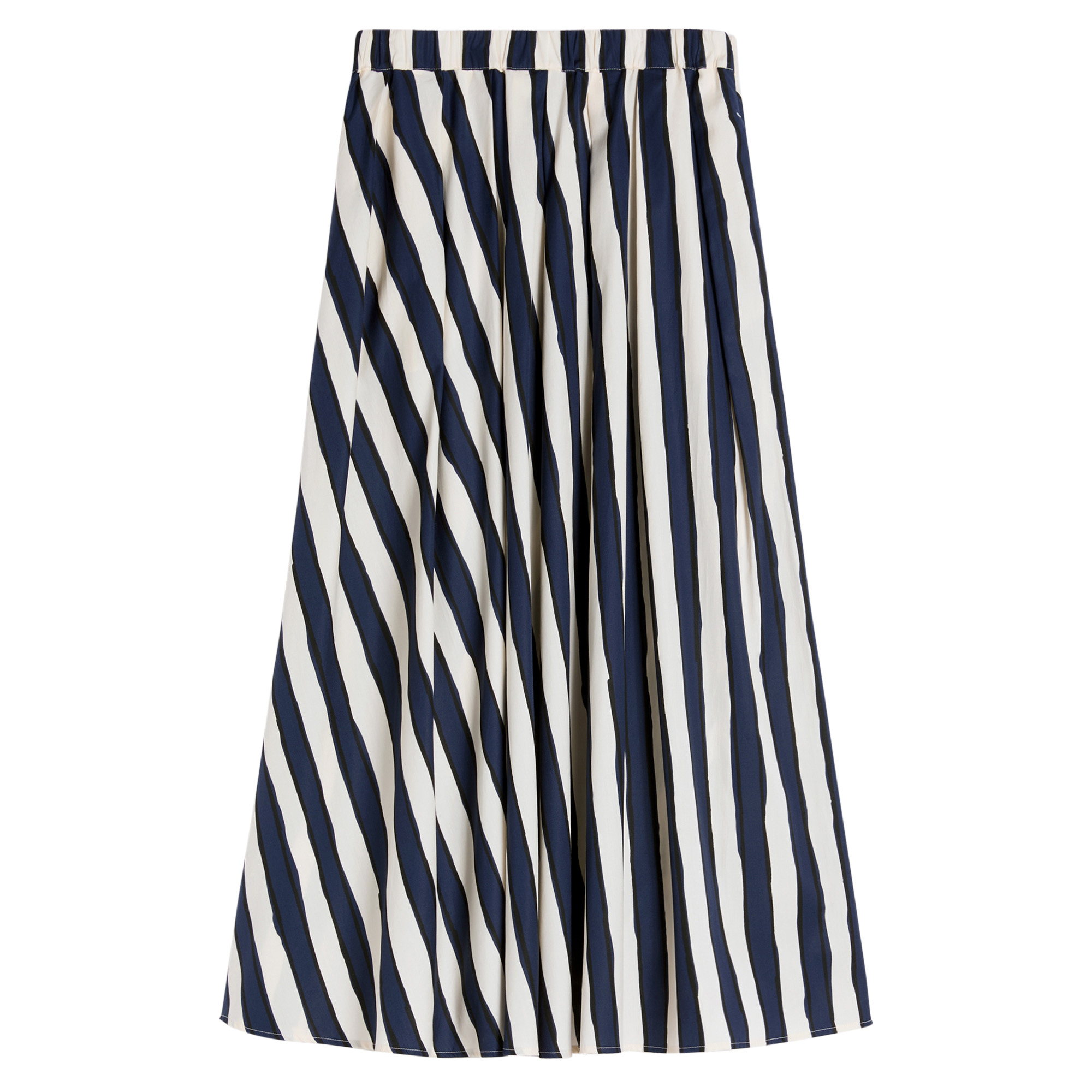 Duomo Printed Poplin Pleated Midi Skirt