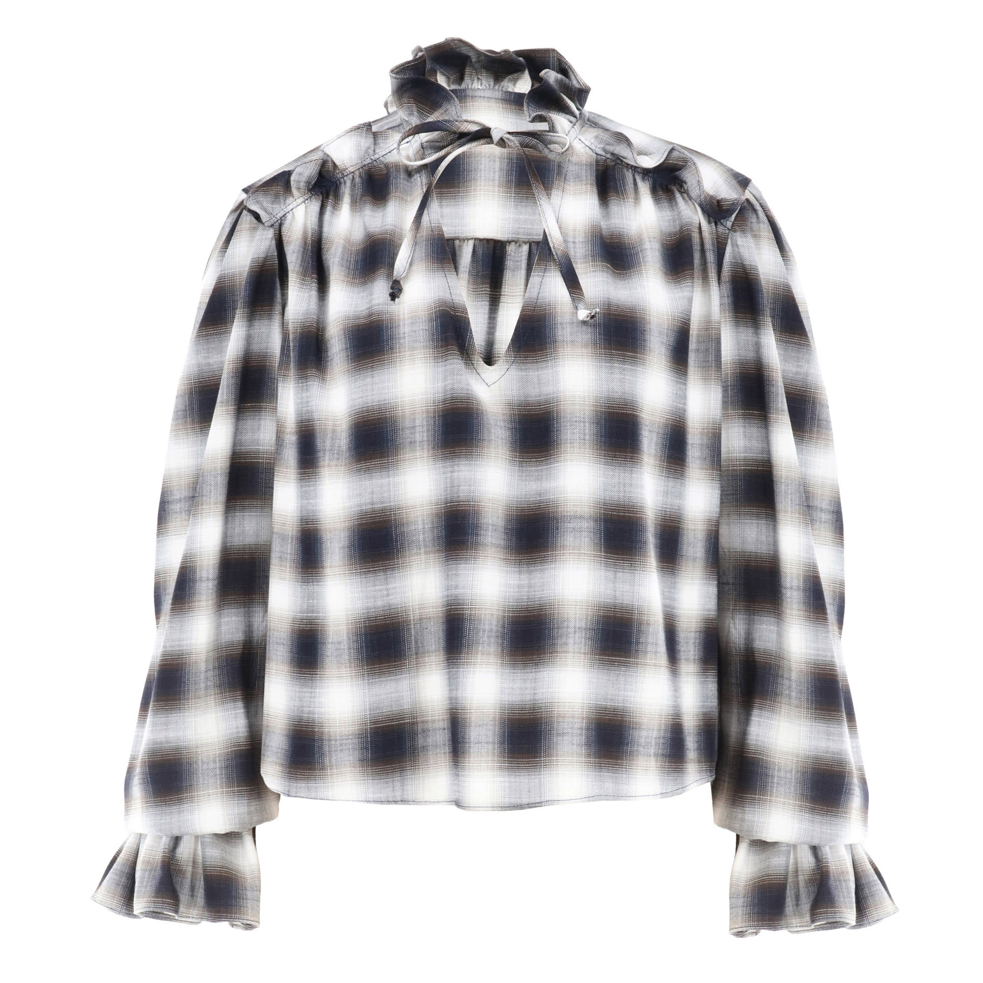 Fiona Plaid Tie Neck Shirt