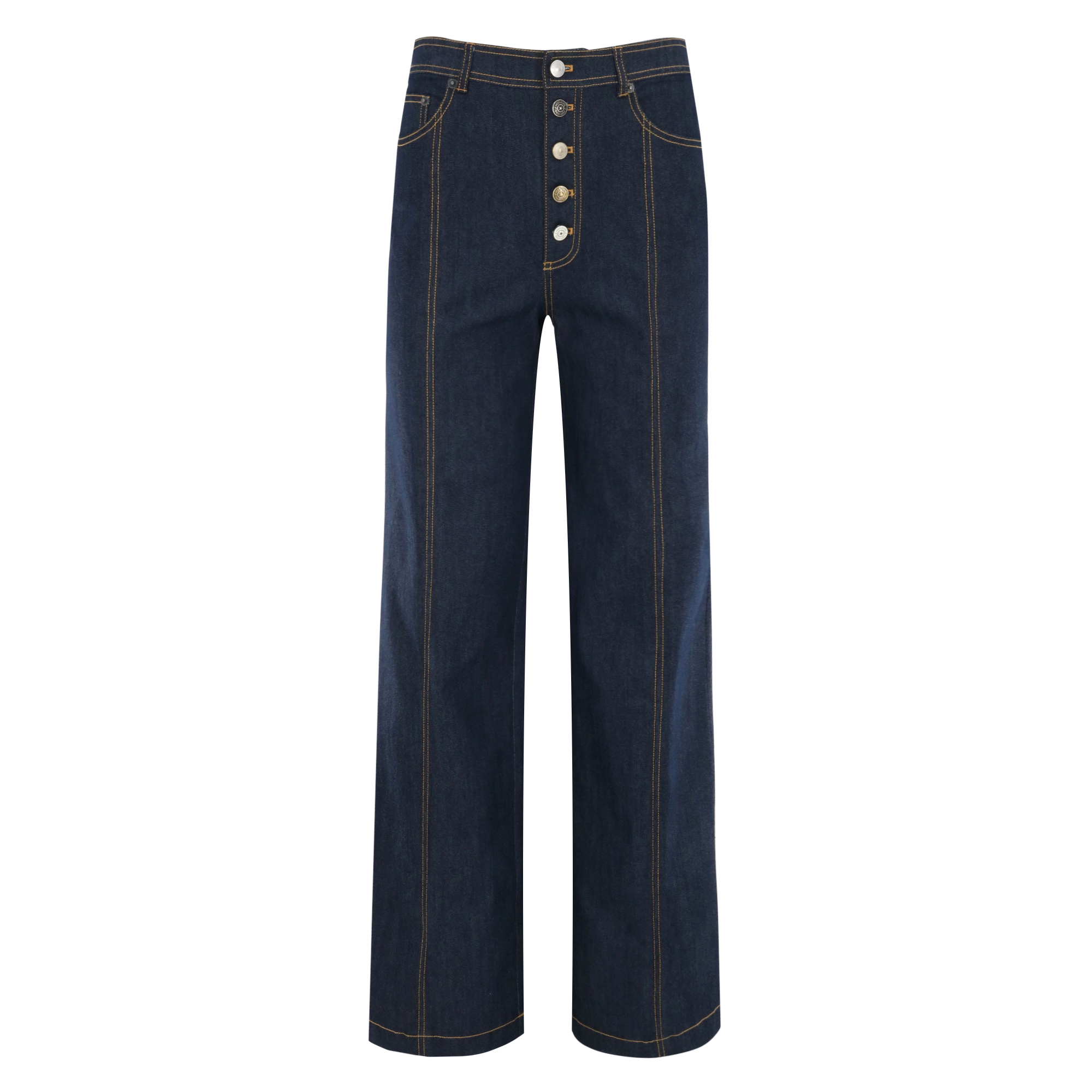 Francine Button-Front Denim Pant