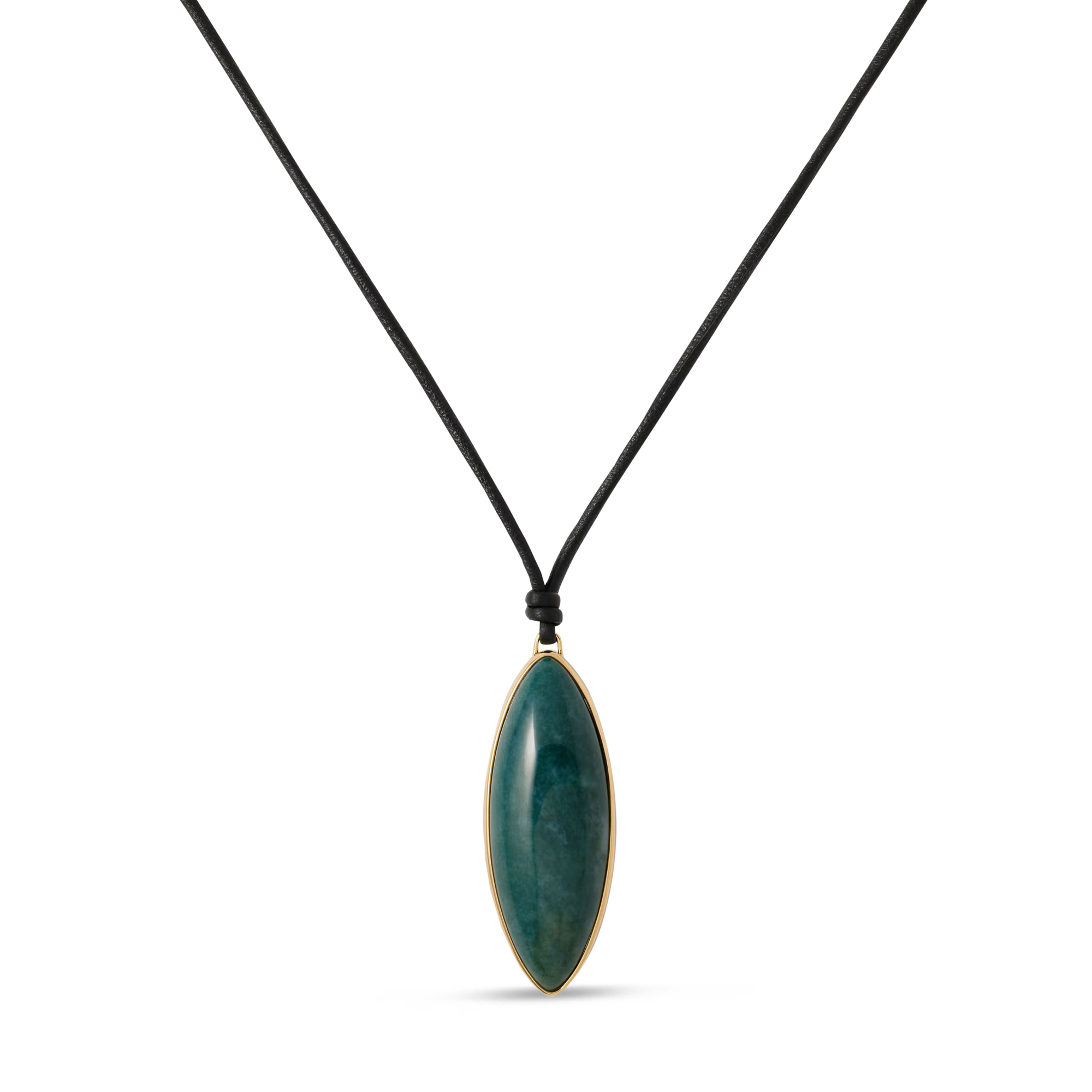 Semi-Precious Dagger Leather Cord Necklace
