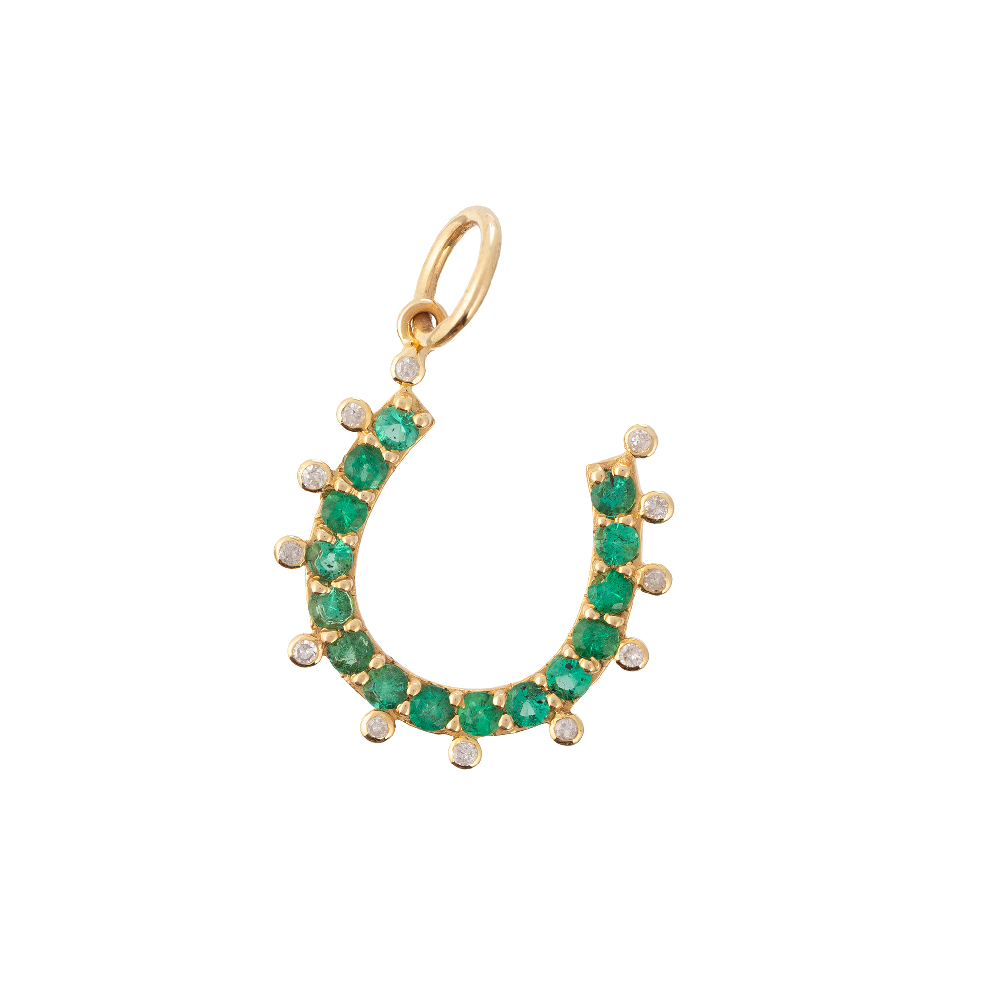 Grand Luck Emerald And Diamond Horseshoe Charm
