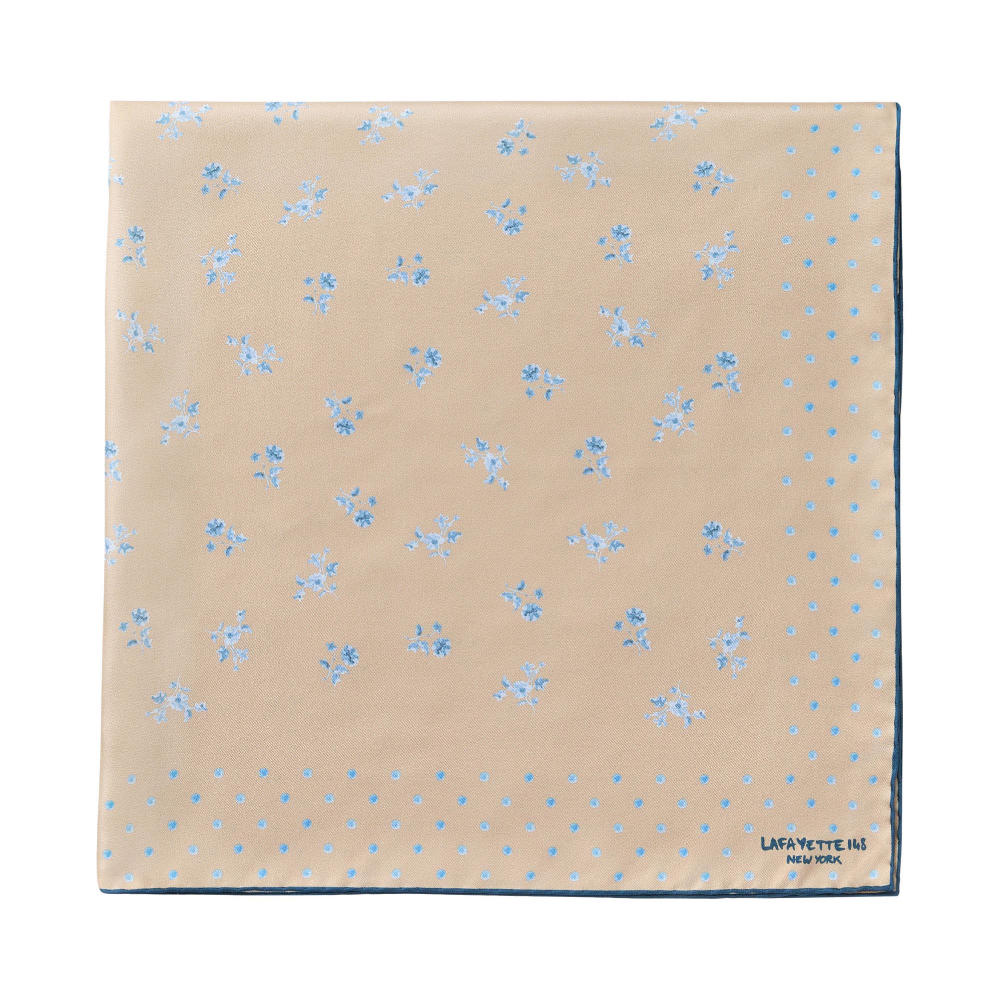 Silk Twill Flower Border Silk Scarf