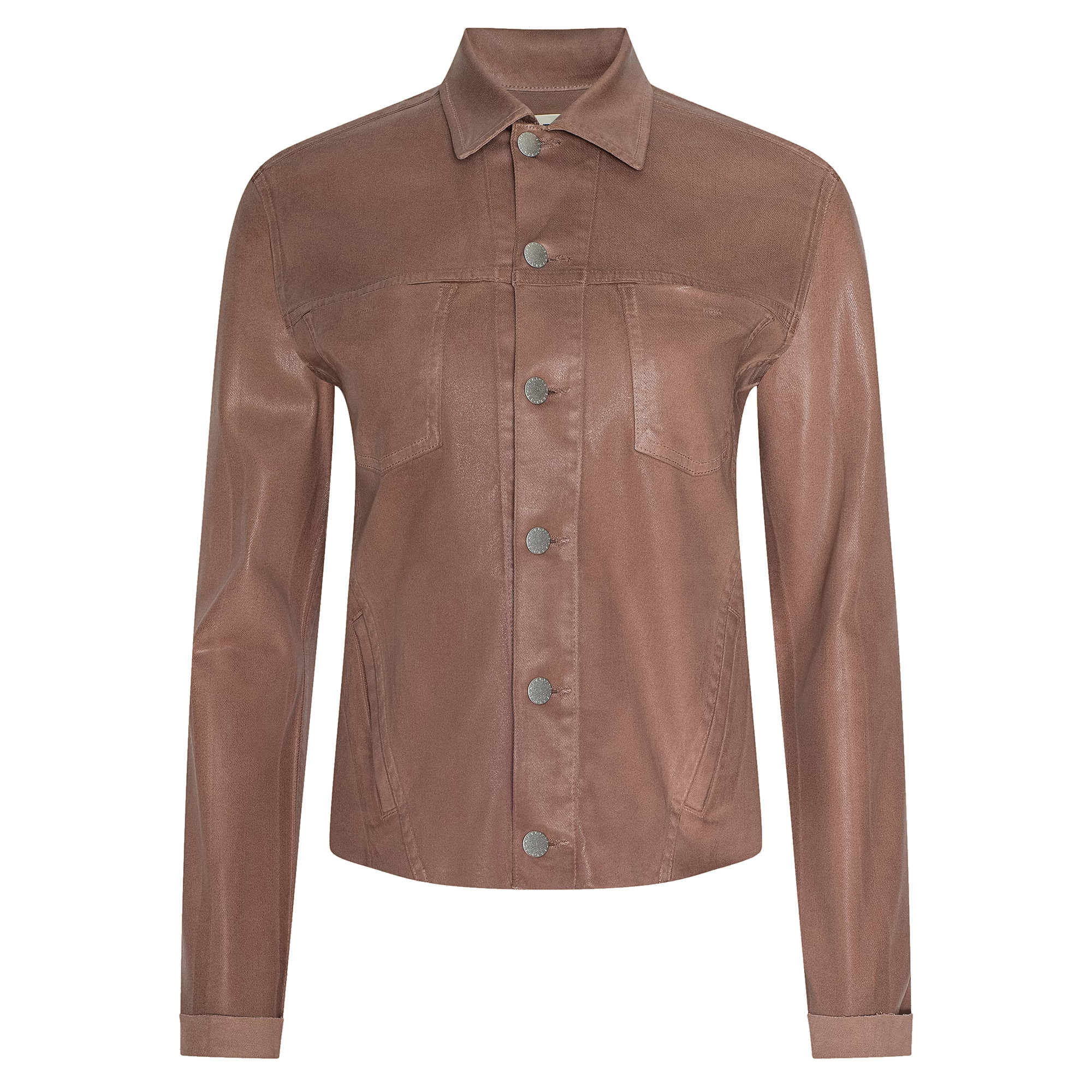 Janelle Slim Raw Coated Jean Jacket
